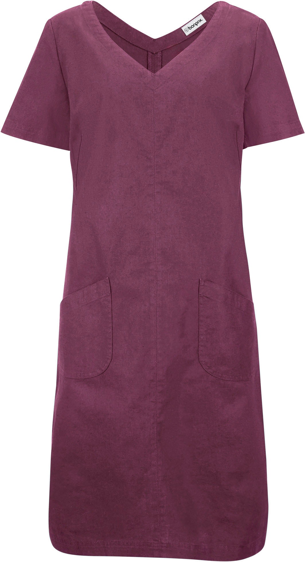 bonprix Minikleid »Minikleid mit Leinen« für warme Tage, aus Leinen und Baumwolle, A-Linie, mit V-Ausschnitt