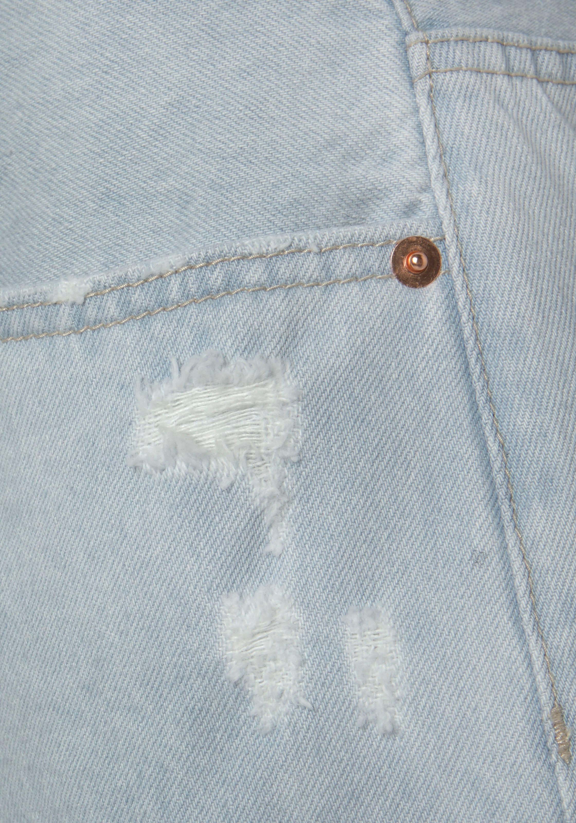 Buffalo Jeansshorts, mit Used-Effekten, kurze Hose aus Baumwolle