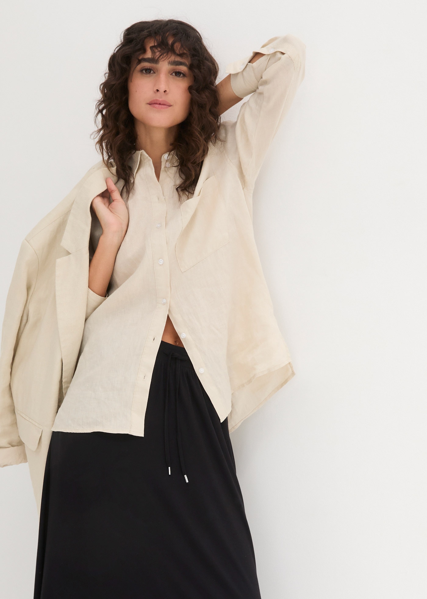 bonprix Jupe en jersey »Jersey Rock aus Viskose-Mix« aus Viskosemischung, lockere Passform, unifarbene Optik