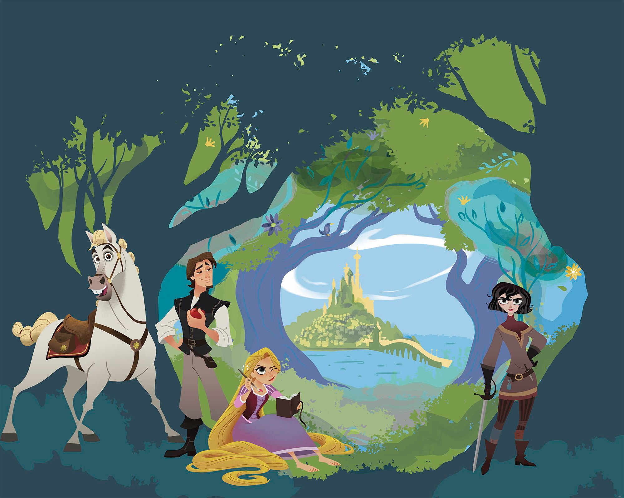 Image of Komar Vliestapete "Digitaldruck Vlies - Tangled - Grösse 350 x 280 cm" bedruckt glatt Kinderzimmer
