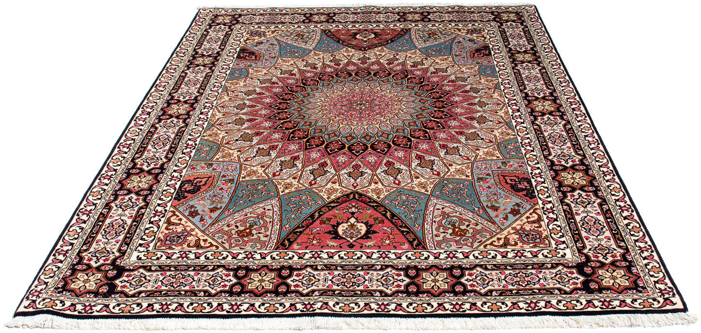 Image of morgenland Orientteppich »Perser - Täbriz - Royal - 217 x 158 cm - mehrfarbig«, rechteckig, 7 mm Höhe, Wohnzimmer, Handgeknüpft, Einzelstück mit Zertifikat bei Ackermann Versand Schweiz