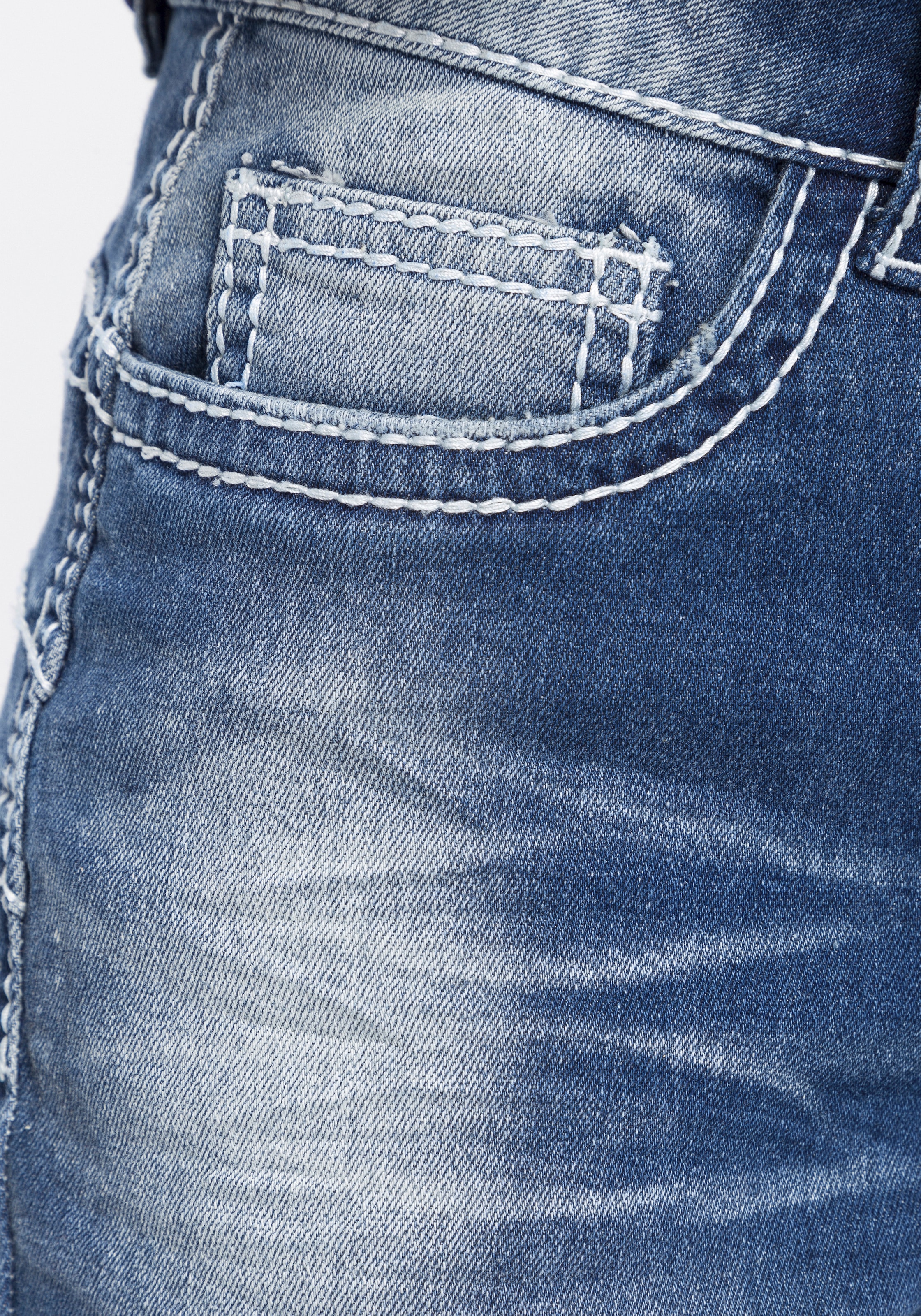 ♕ Arizona Slim-fit-Jeans »Heavy Washed versandkostenfrei Shaping«, bestellen Waist Mid 