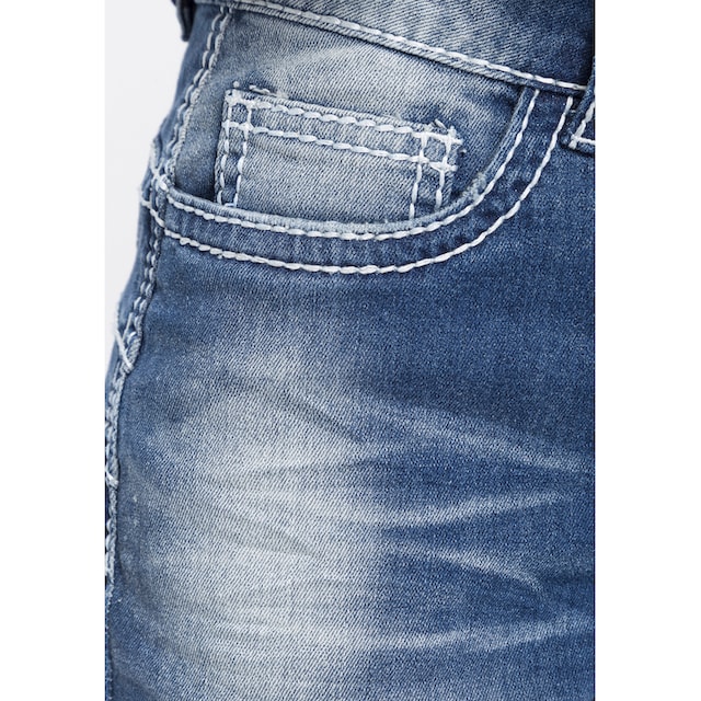 ♕ Arizona Slim-fit-Jeans »Heavy Washed - Shaping«, Mid Waist  versandkostenfrei bestellen