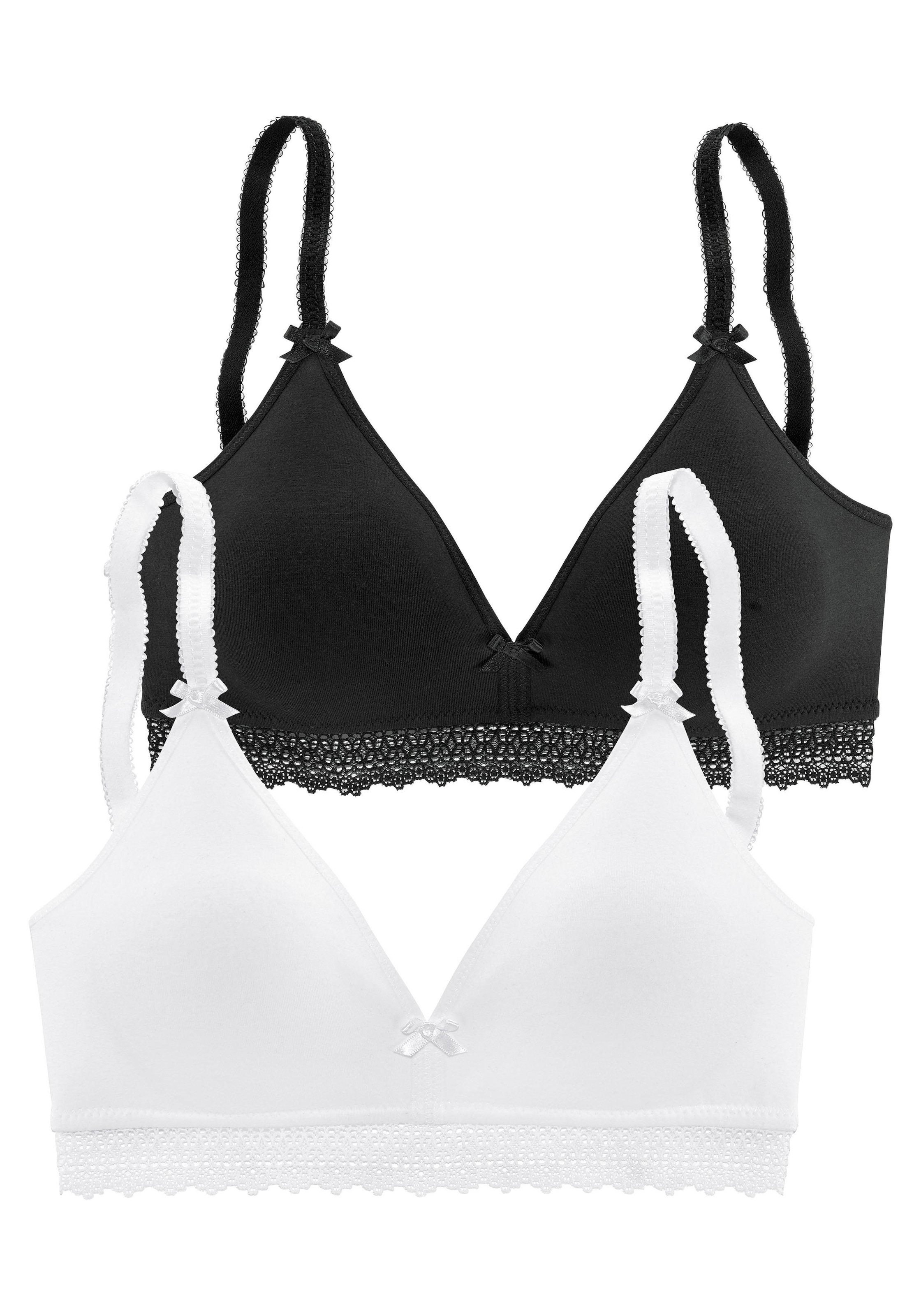 petite fleur Bralette-BH, (Packung, 2 Stück), mit Spitzenband, aus weicher  Baumwolle, Basic Dessous versandkostenfrei auf