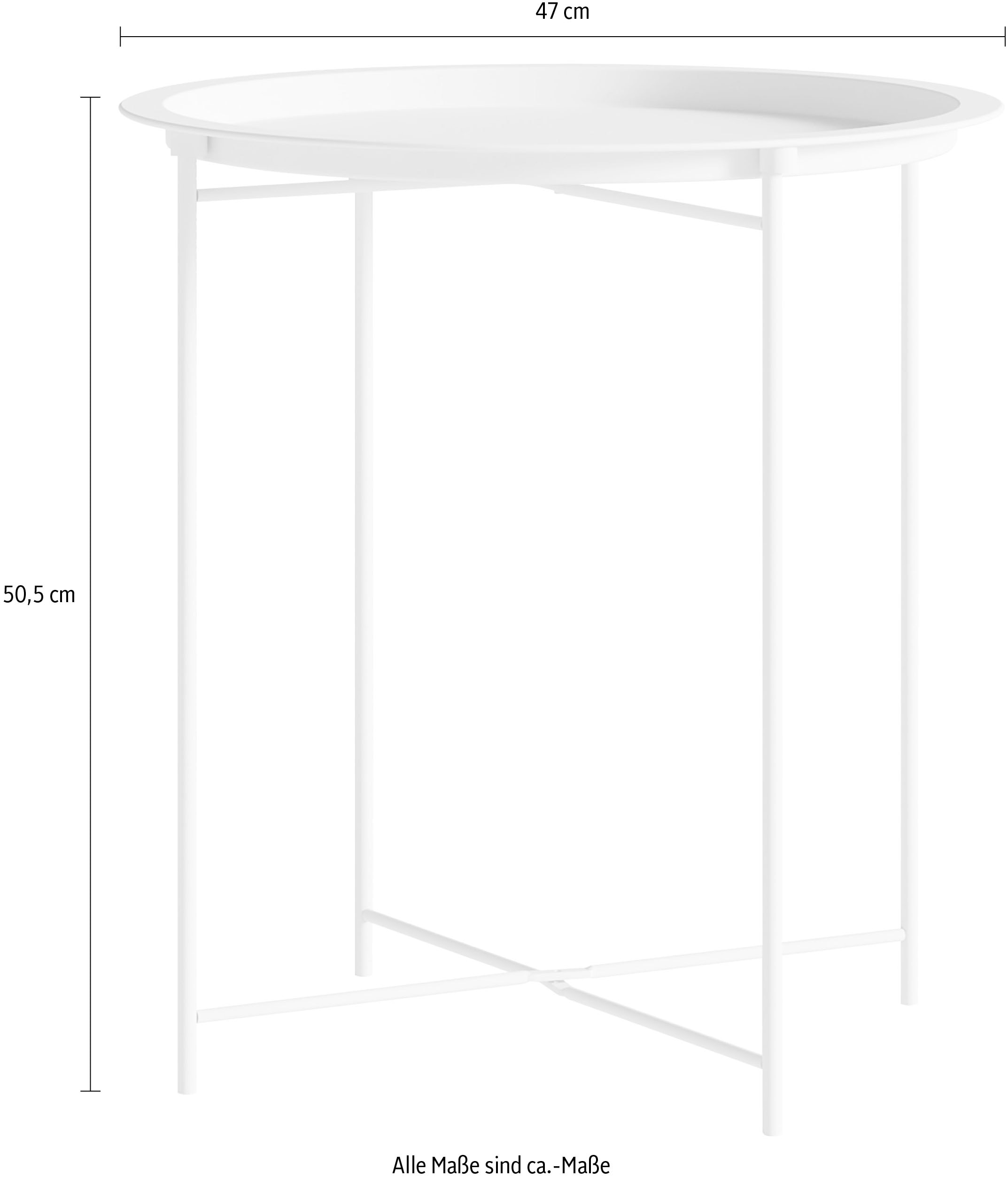 Homexperts Beistelltisch »Smart«, Tablett-Tisch aus Metall, 47 cm Durchmesser