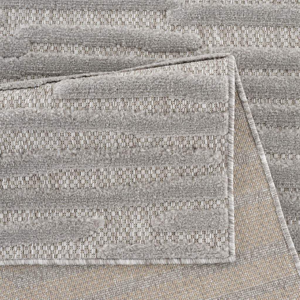 Carpet City Teppich »In-& Outdoorteppich Santorini 58394 , 3D-Effekt, Streifen« rechteckig 5 mm Höhe Wetterfest & UV-beständig für Terrasse, Balkon, Küche, Flur