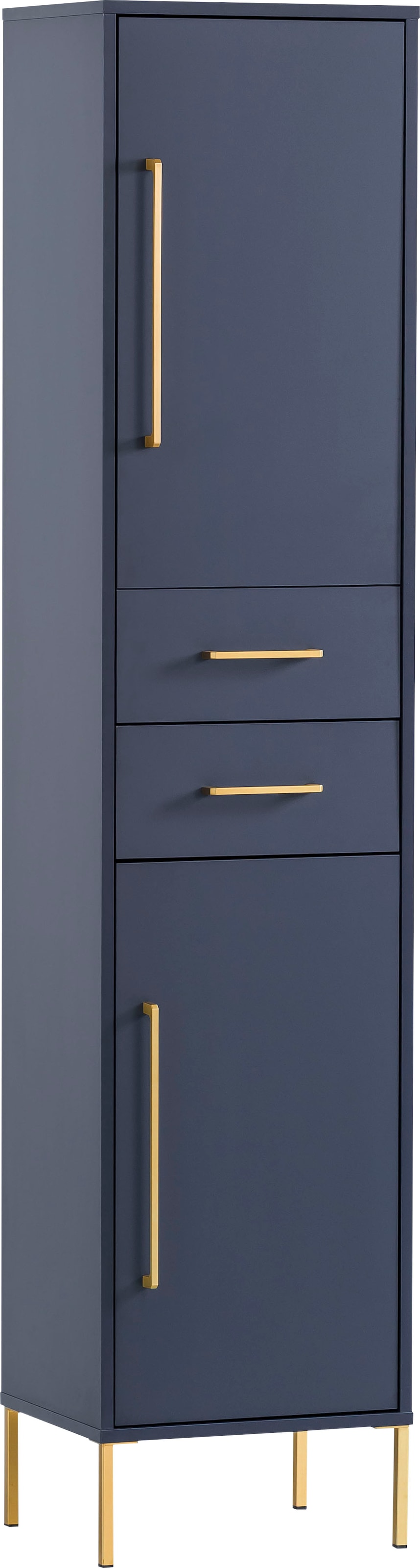Image of welltime Hochschrank "Kent mit goldfarbenen Griffen" Solide Verarbeitung - Dieses Produkt ist in Deutschland gefertigt