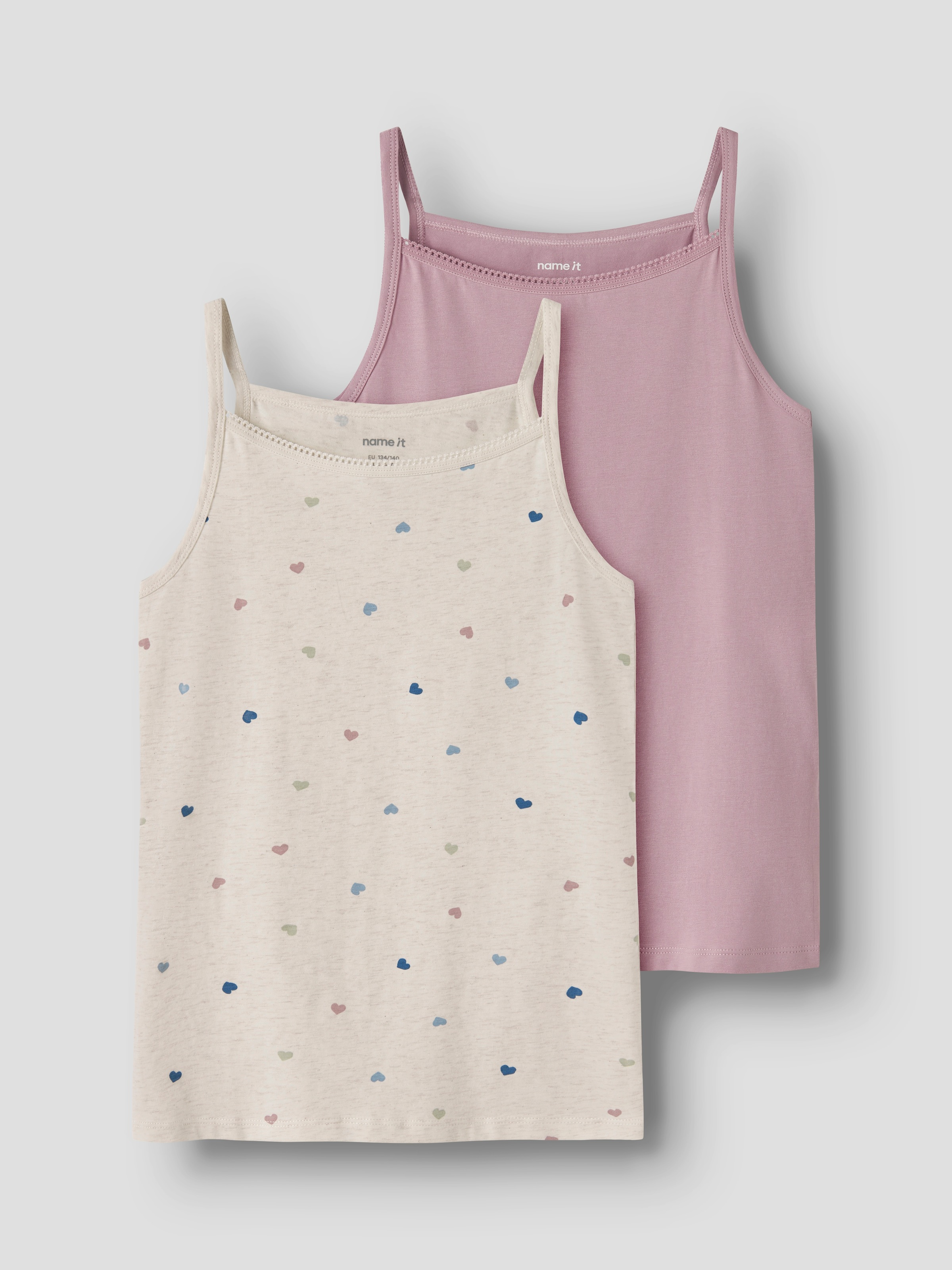 Name It Unterhemd »NKFSTRAP TOP 2P PEYOTE HEARTS NOOS« Packung, 2 Stk.