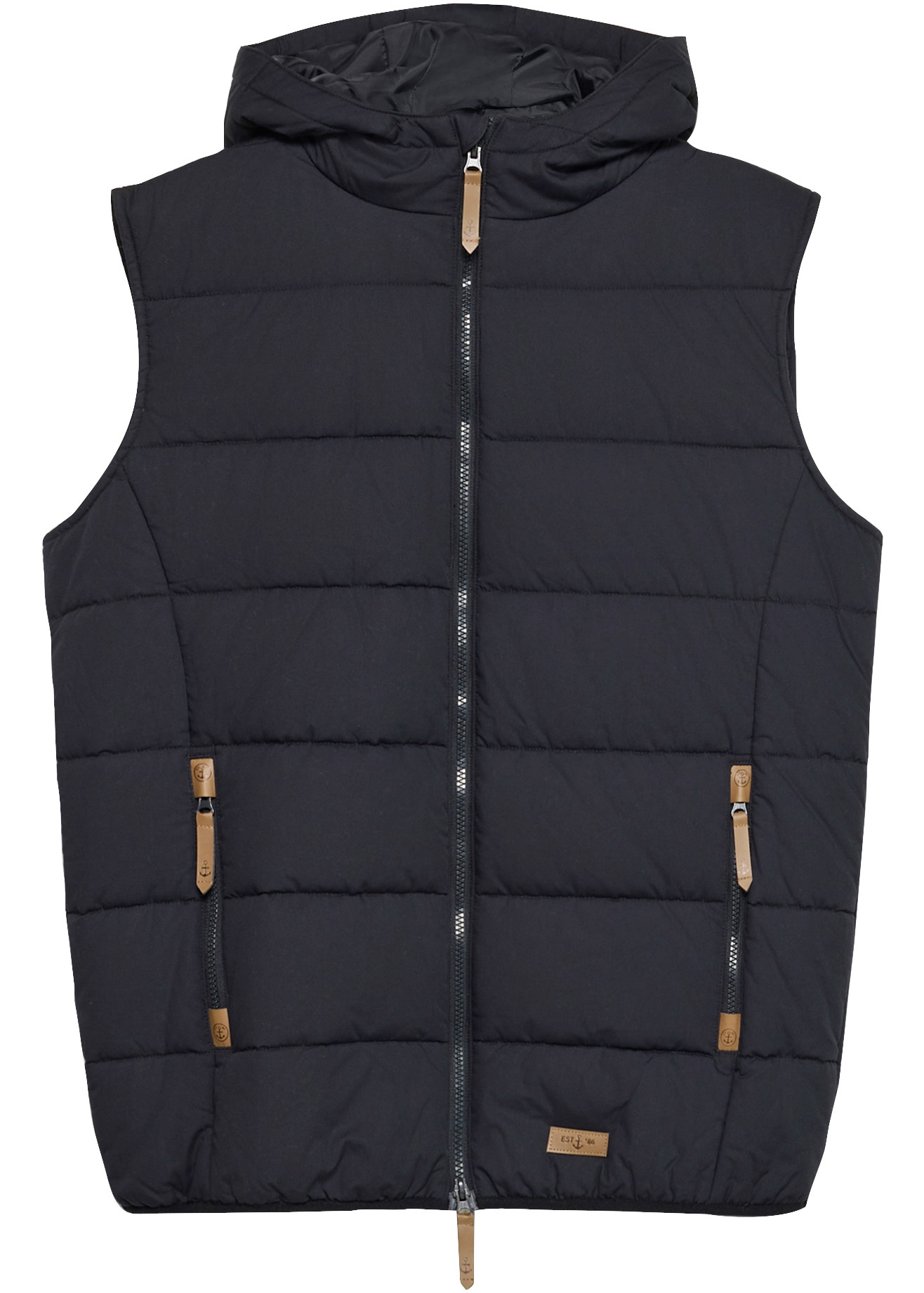 bonprix Gilet matelassé style décontracté, en coton, coupe régulière, avec col montant