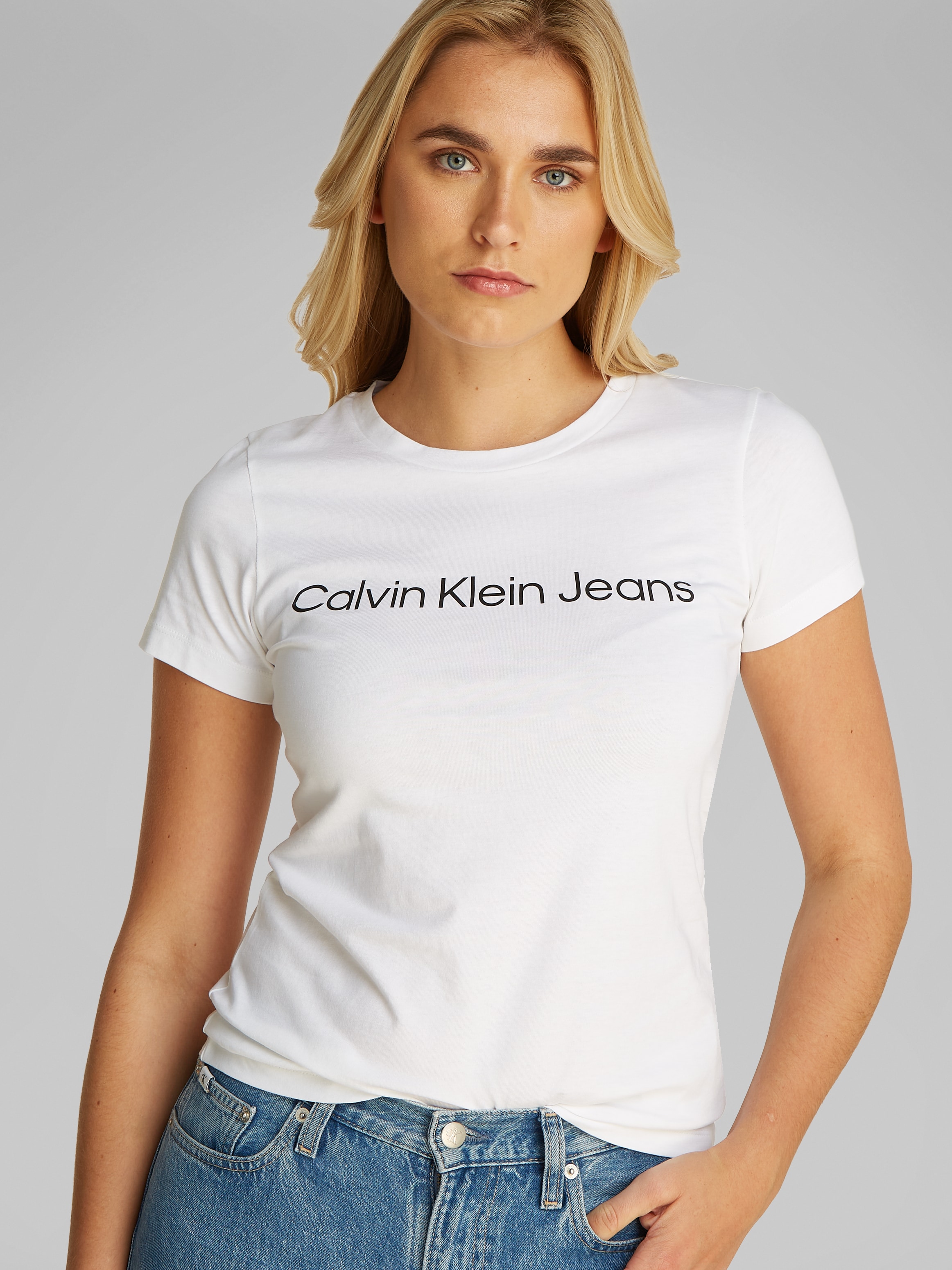 Calvin Klein Jeans T-Shirt »INSTITUTIONAL LOGO 2-PACK TEE«, mit Logoschriftzug