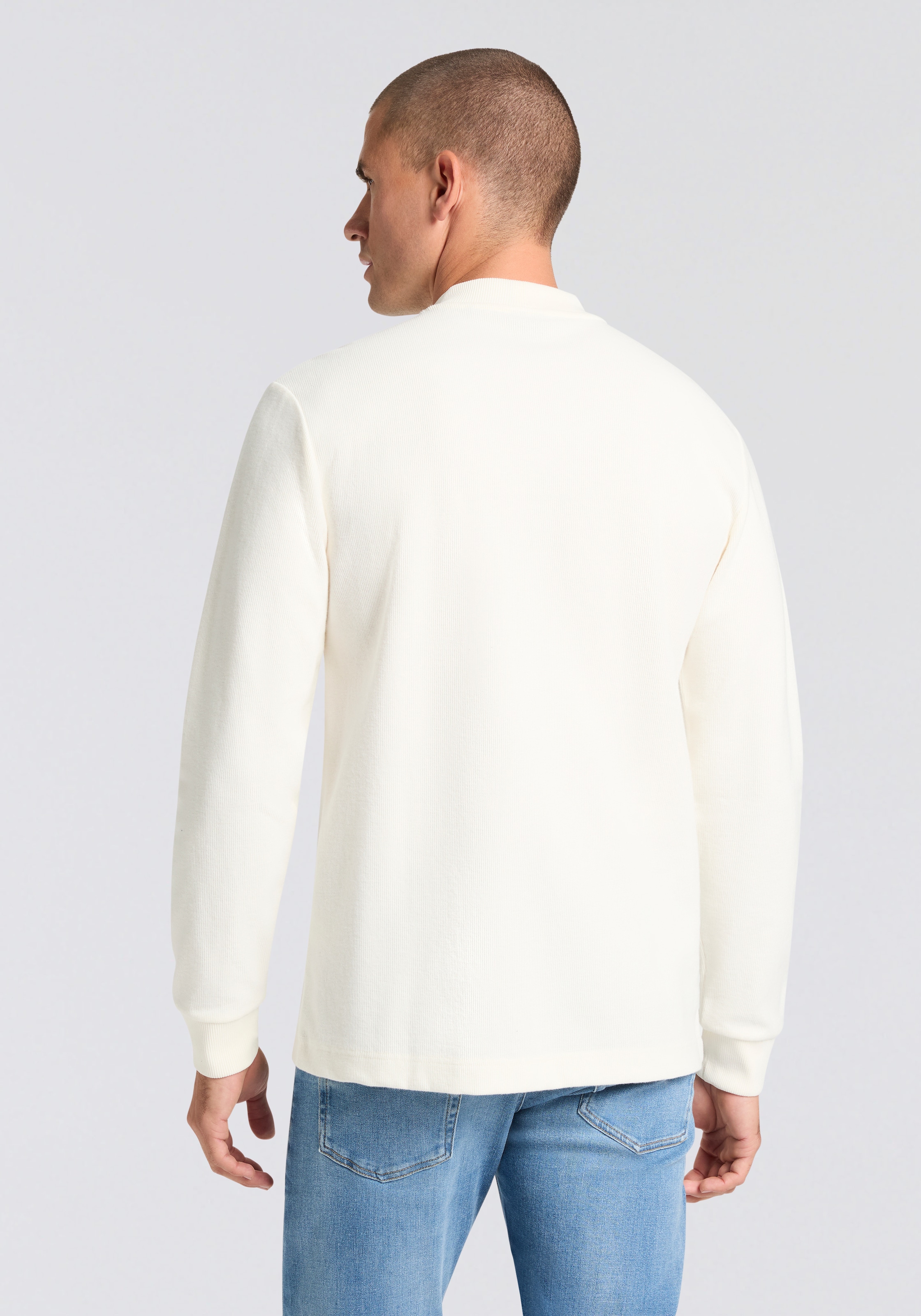 BOSS ORANGE T-shirt à manches longues »Te explorer« Rundhalsausschnitt, Saum- und Ärmelbündchen