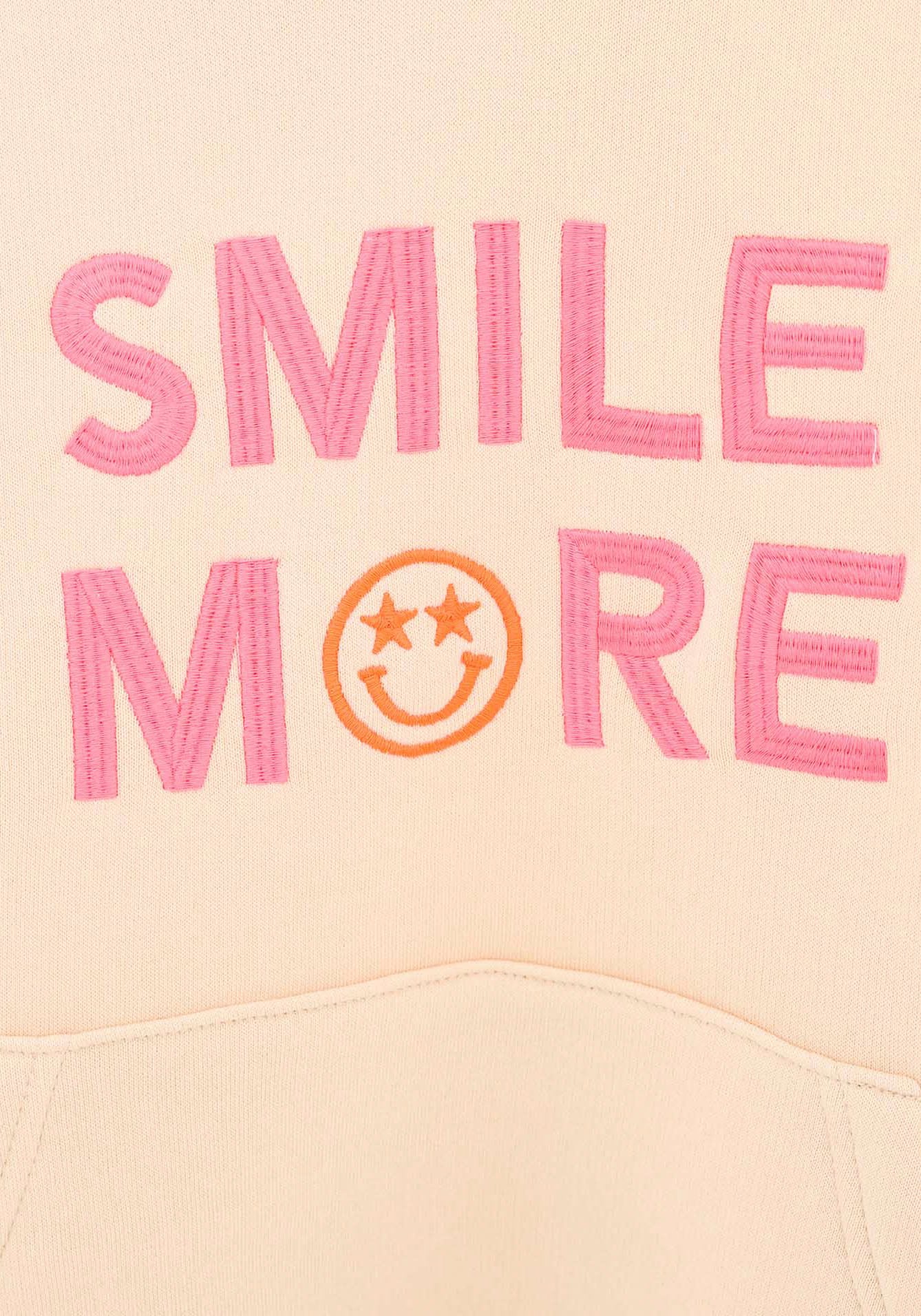 Zwillingsherz Hoodie »"Jovanna" Kids«, mit "Smile More"-Aufstick und neonfarbenen Armbündchen