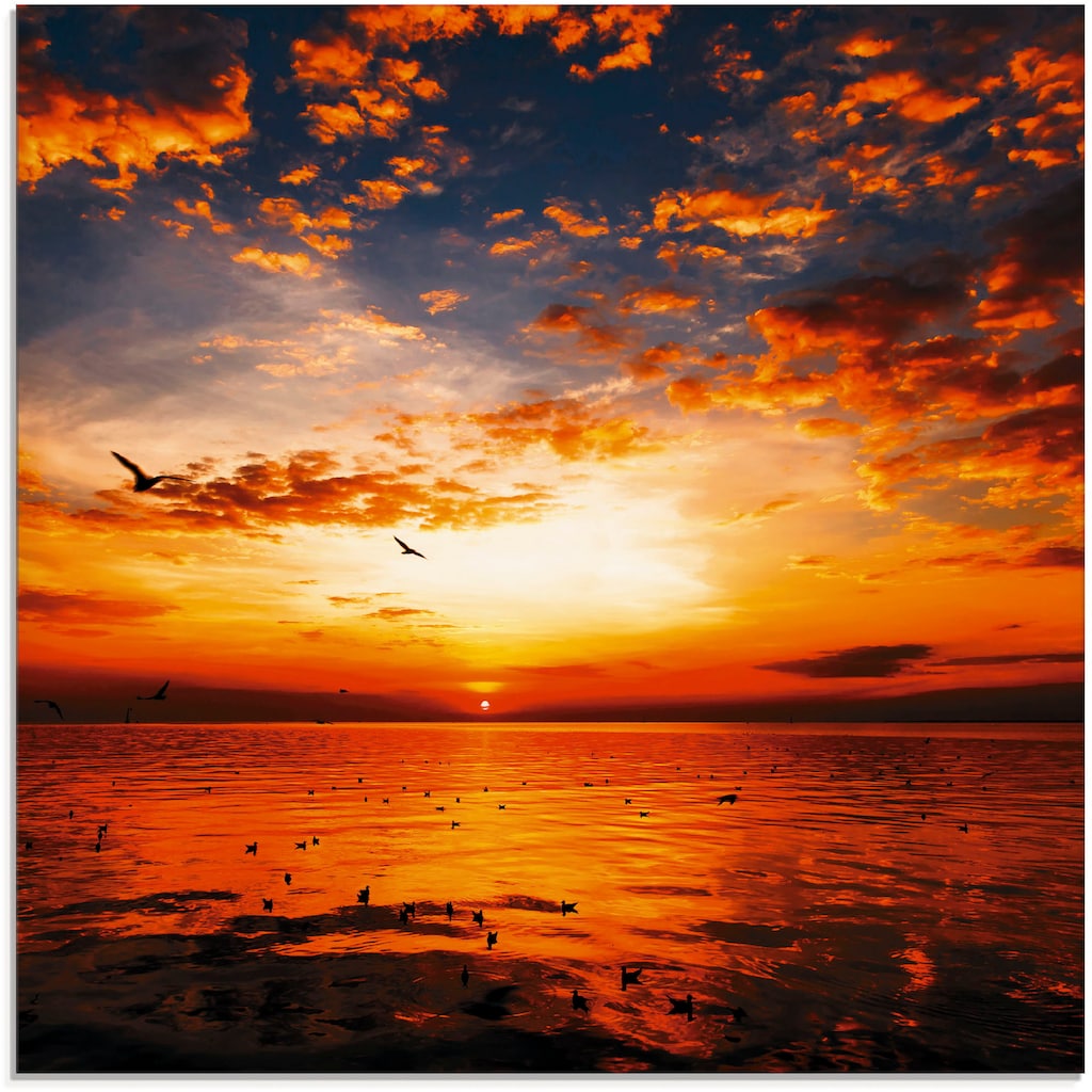 Artland Glasbild »Sonnenuntergang am Strand«, Sonnenaufgang & -untergang, (1 St.)