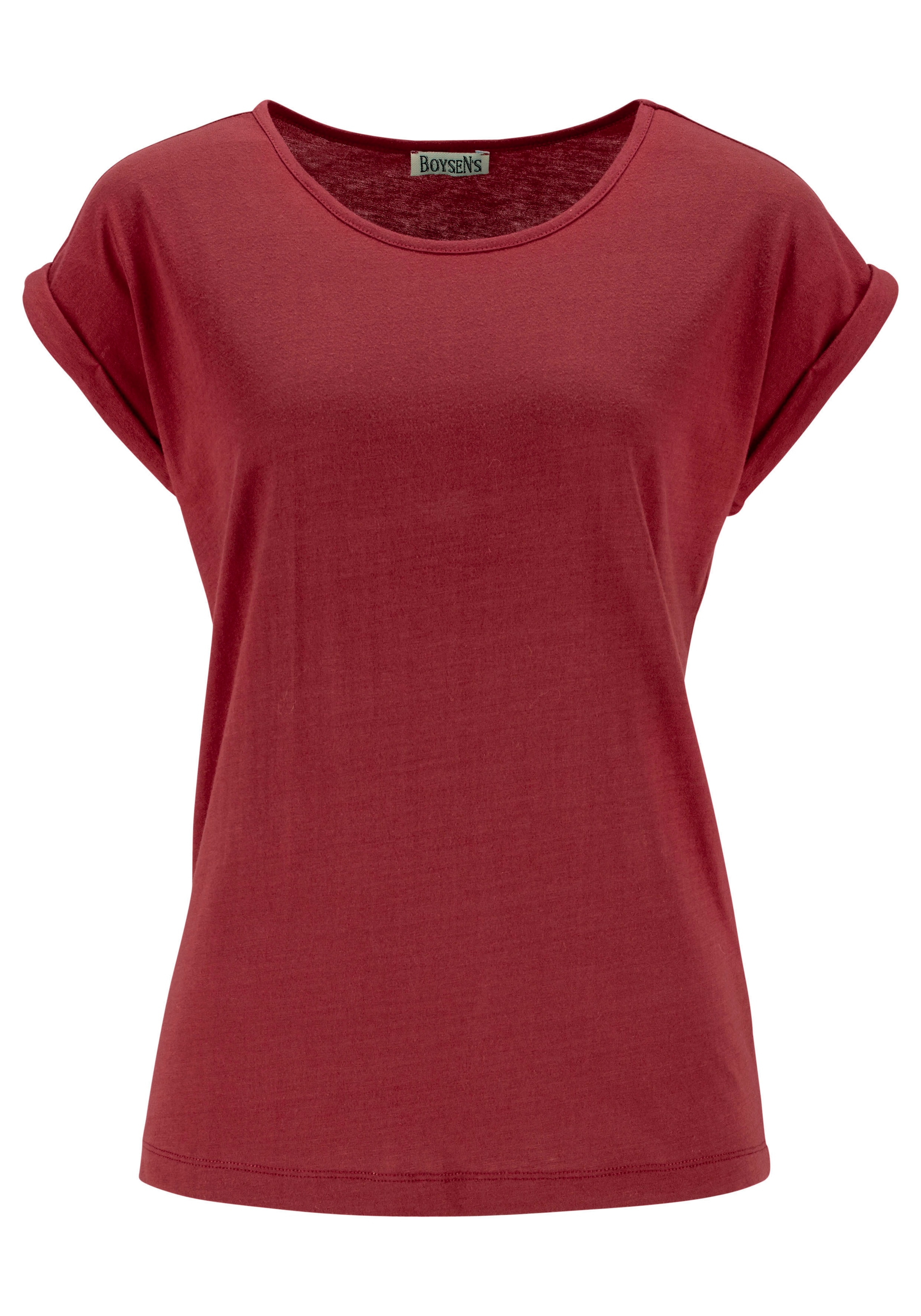 Boysen's T-Shirt, Kurzarm, unifarben, Rundhals, für Freizeit und Alltag