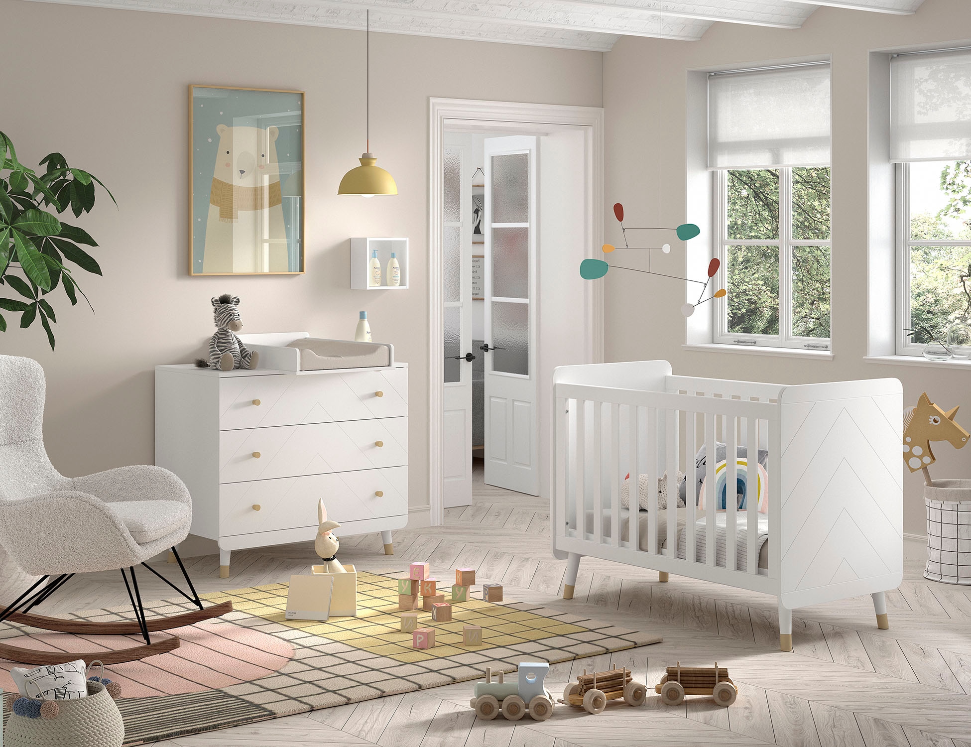 Image of Vipack Babymöbel-Set Made in Europe, 3- tlg. bietet alles für Ihr Kinderzimmer, Ausf. satin weiss lackiert