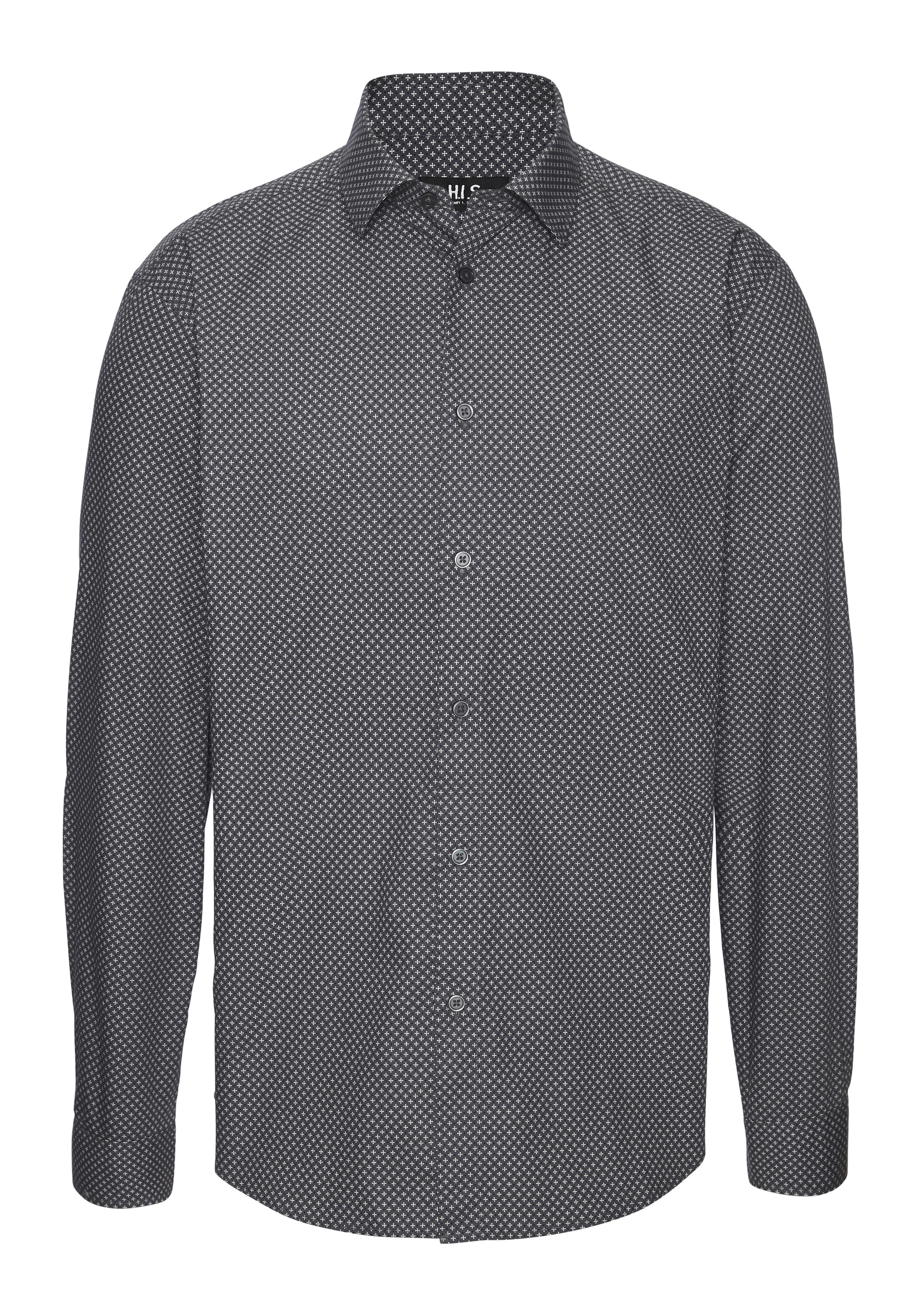 H.I.S Chemise à manches longues »Regular fit« mit Haifischkragen und allover Print aus reiner Baumwolle