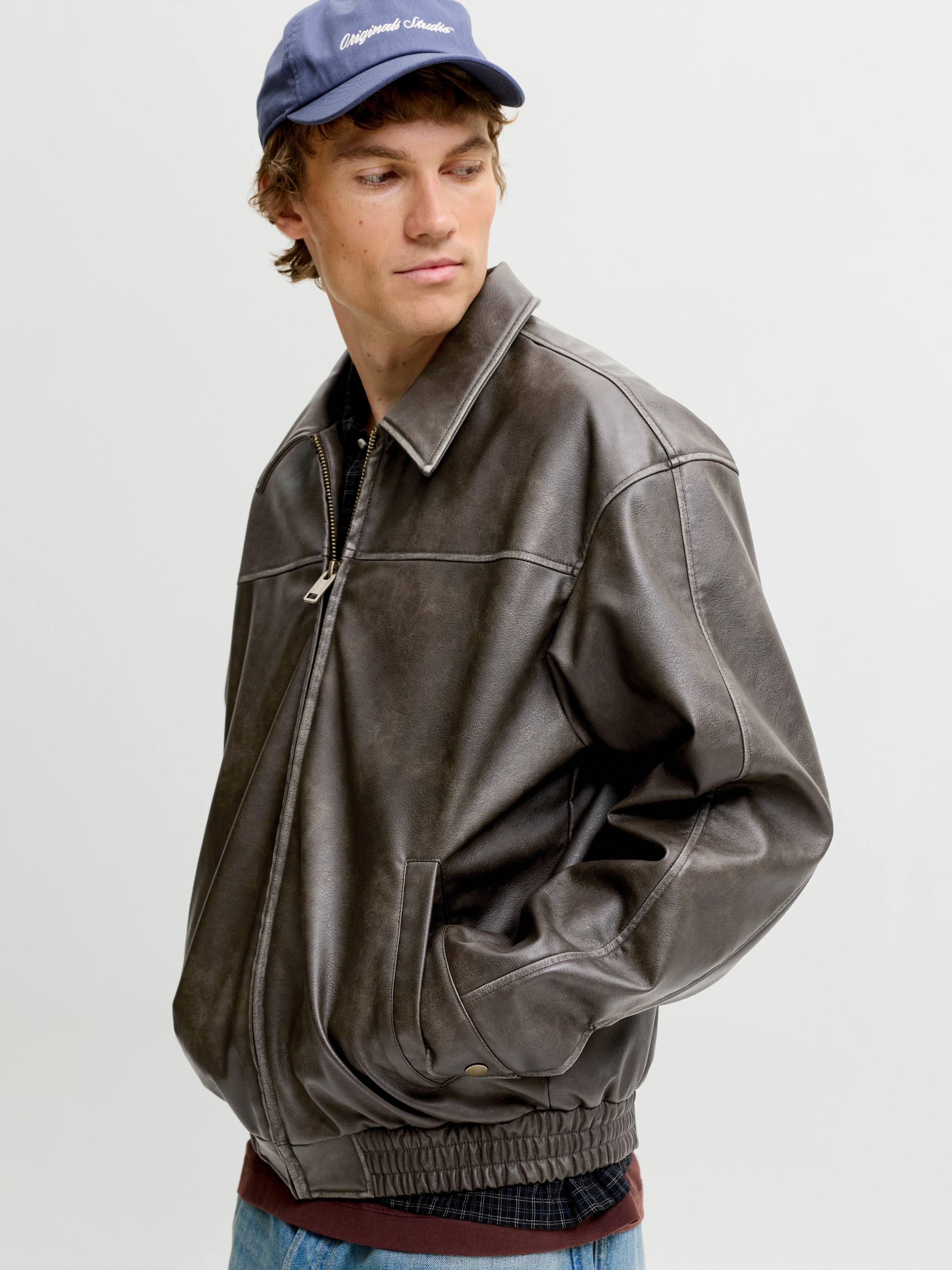 Jack & Jones Lederimitatjacke »JJMARLON PU JACKET« Kunstfaser, regular fit
