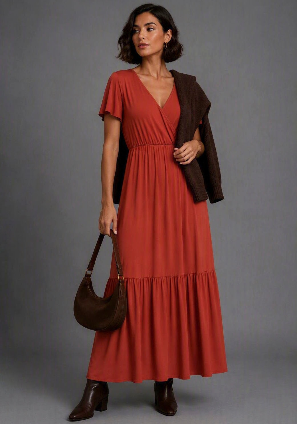 Image of Laura Scott Maxikleid langer Schnitt, für entspannte Tage, aus Shirtware, mit Flügelärmeln