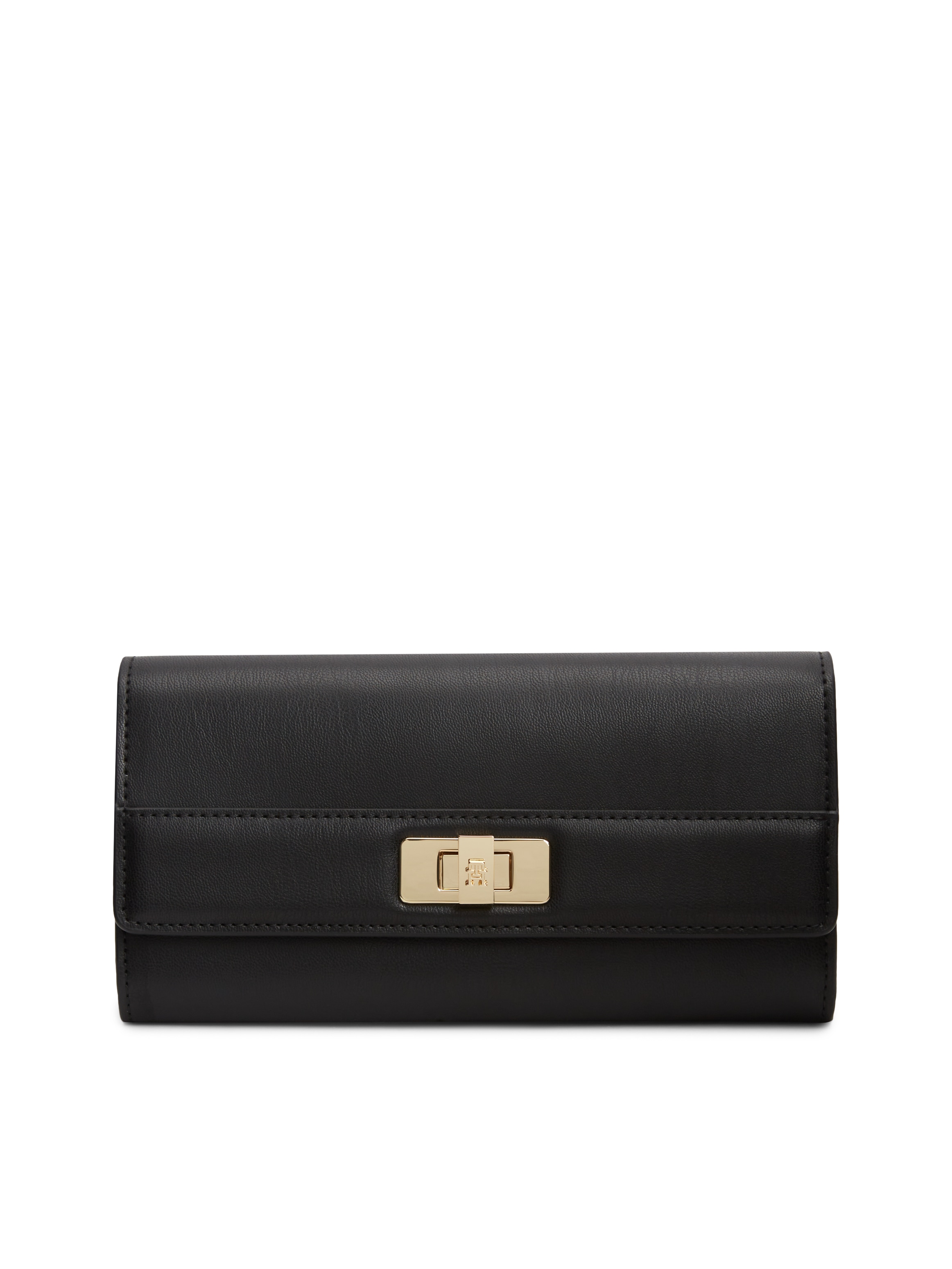 Image of Tommy Hilfiger Geldbörse "TH MODERN LARGE FLAP WALLET" Damen Portemonnaie, Geldbeute mit goldfarbenen Accessoires