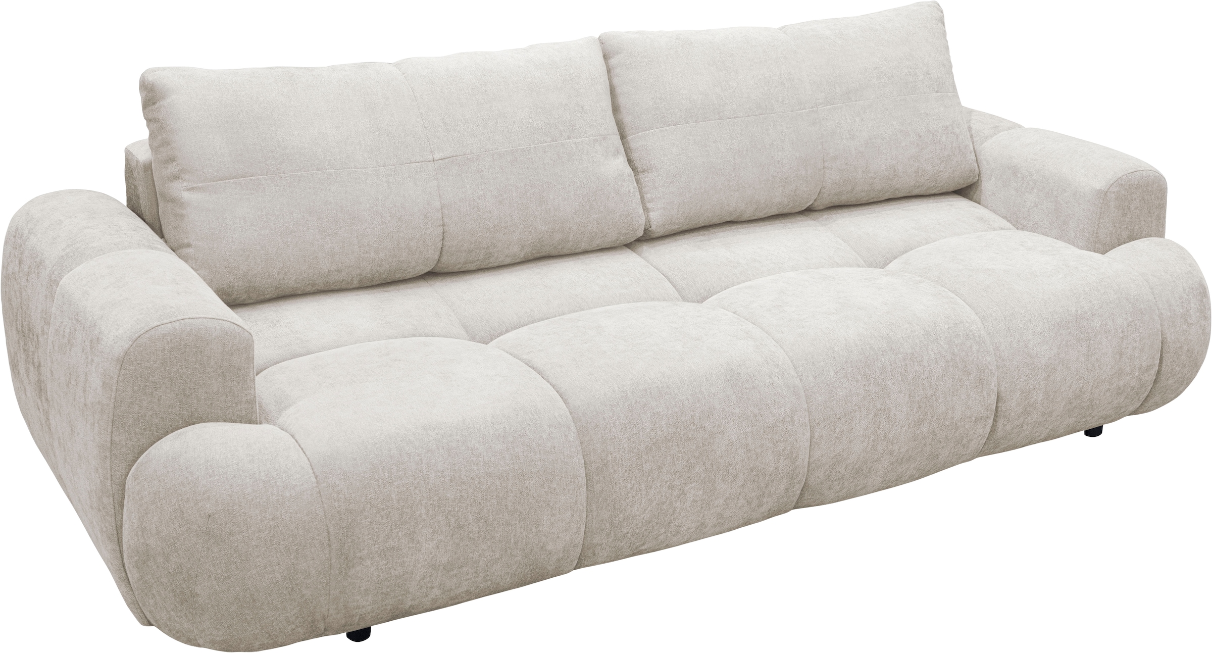 exxpo - sofa fashion 3-places »Alessano, 254 cm breit, modern & gemütlich« Qualité fiable, incl. fonction lit, coffre-lit, 2 coussins plaid