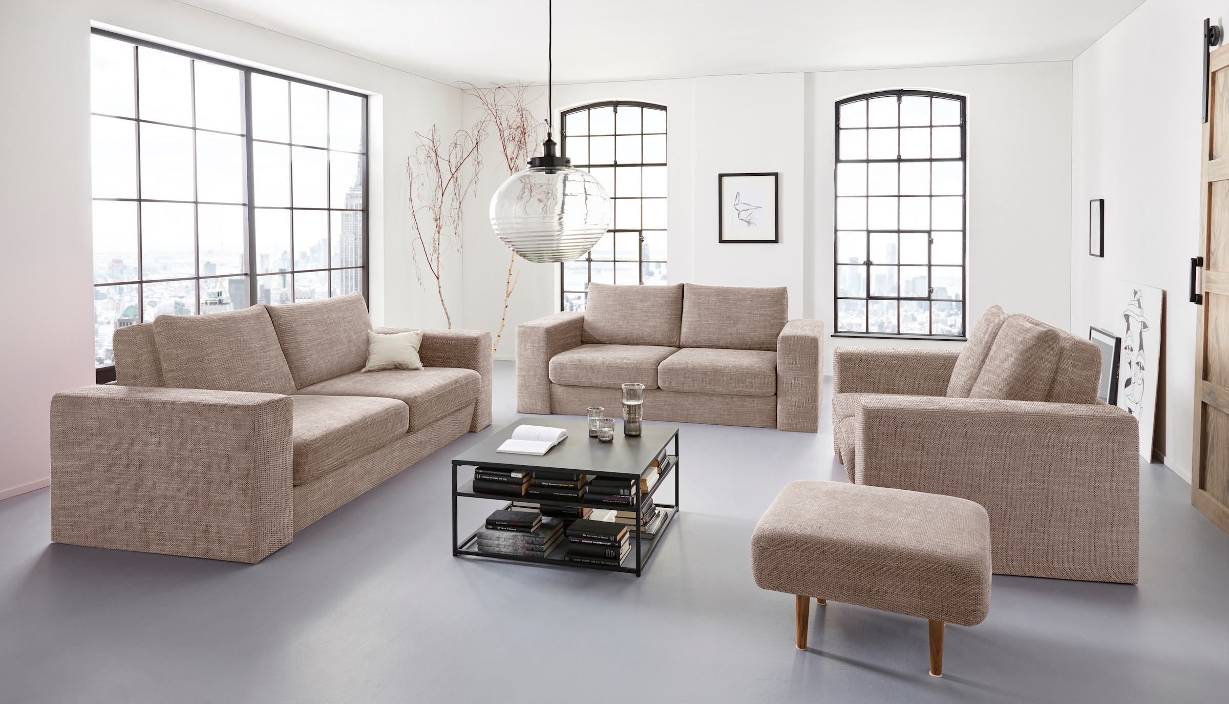 LOOKS by Wolfgang Joop 4-Sitzer »Looksv«, Verwandlungssofa: aus Sofa wird Sofa mit 2 Hockern