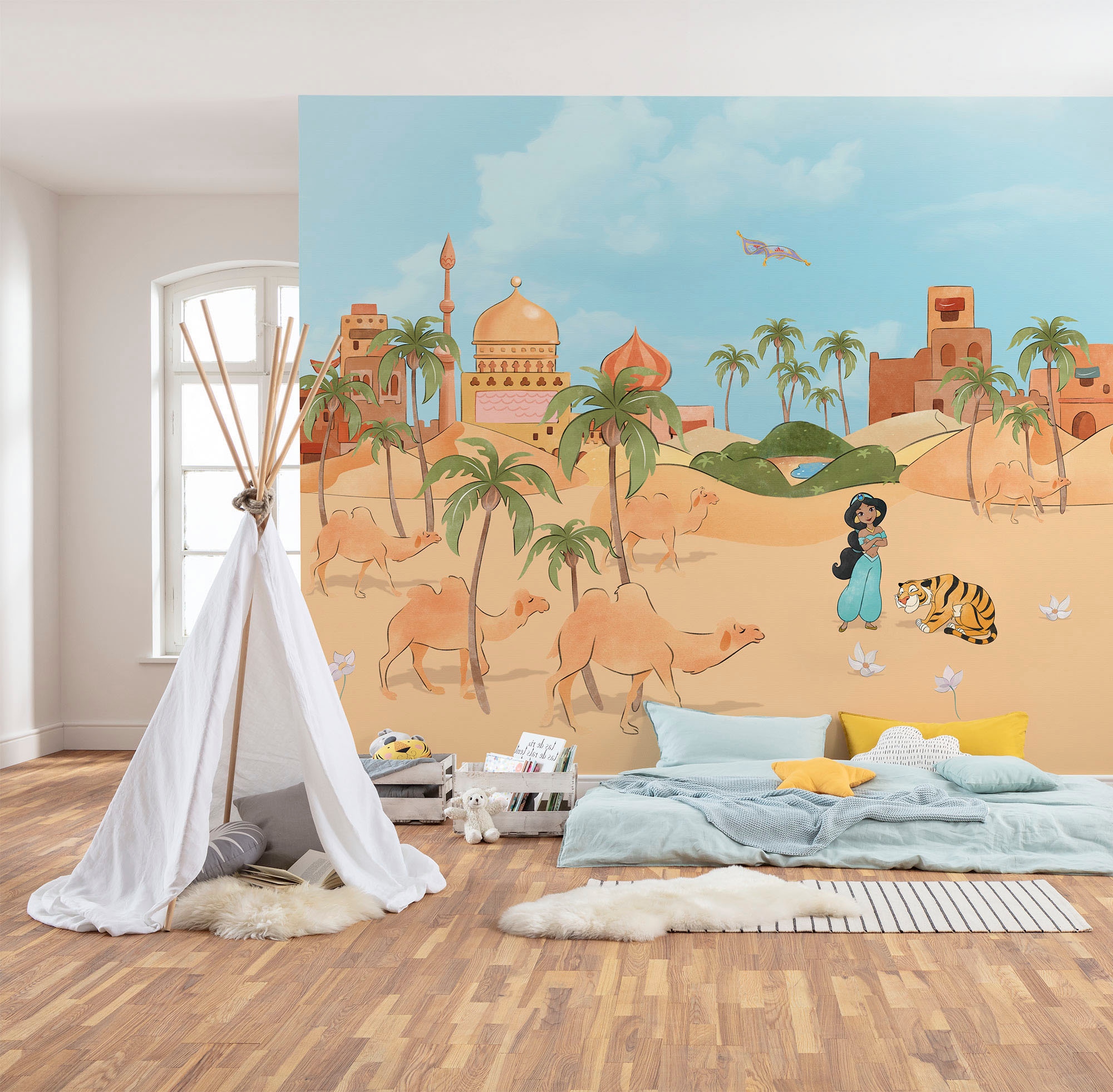 Image of Komar Fototapete "Digitaldruck Vlies - Make a wish Jasmin - Grösse 300 x 250 cm" bedruckt glatt Kinderzimmer