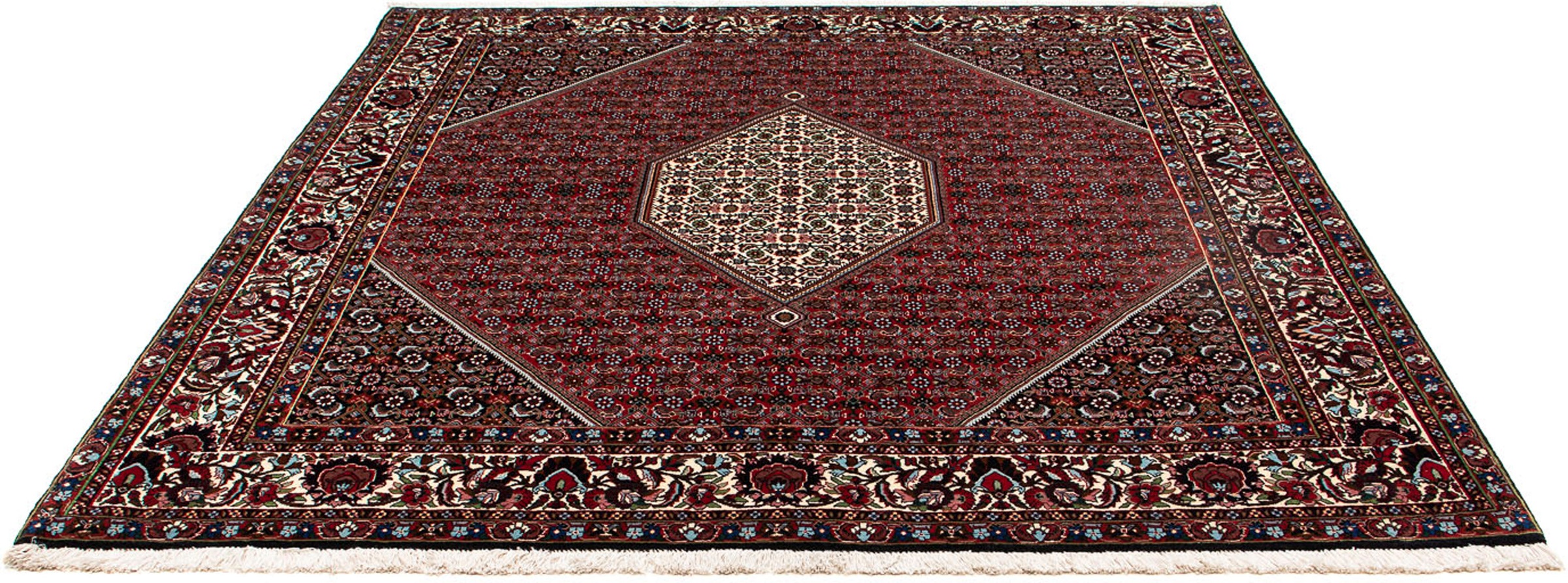 Image of morgenland Orientteppich »Perser - Bidjar quadratisch - 203 x 196 cm - dunkelrot«, quadratisch, 15 mm Höhe, Wohnzimmer, Handgeknüpft, Einzelstück mit Zertifikat bei Ackermann Versand Schweiz