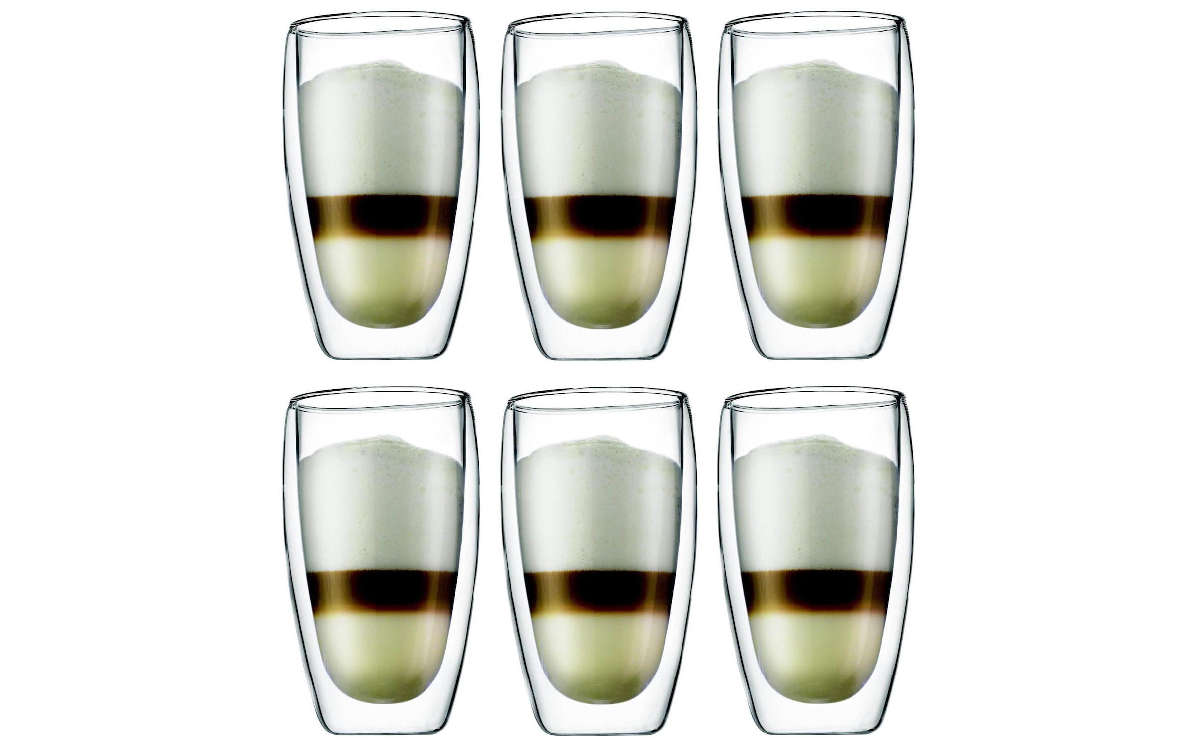 Latte-Macchiato-Glas »Kaffeeglas Pavina 4,5 dl, 6 Stück, Transparent«, (Set, 6 tlg.),...