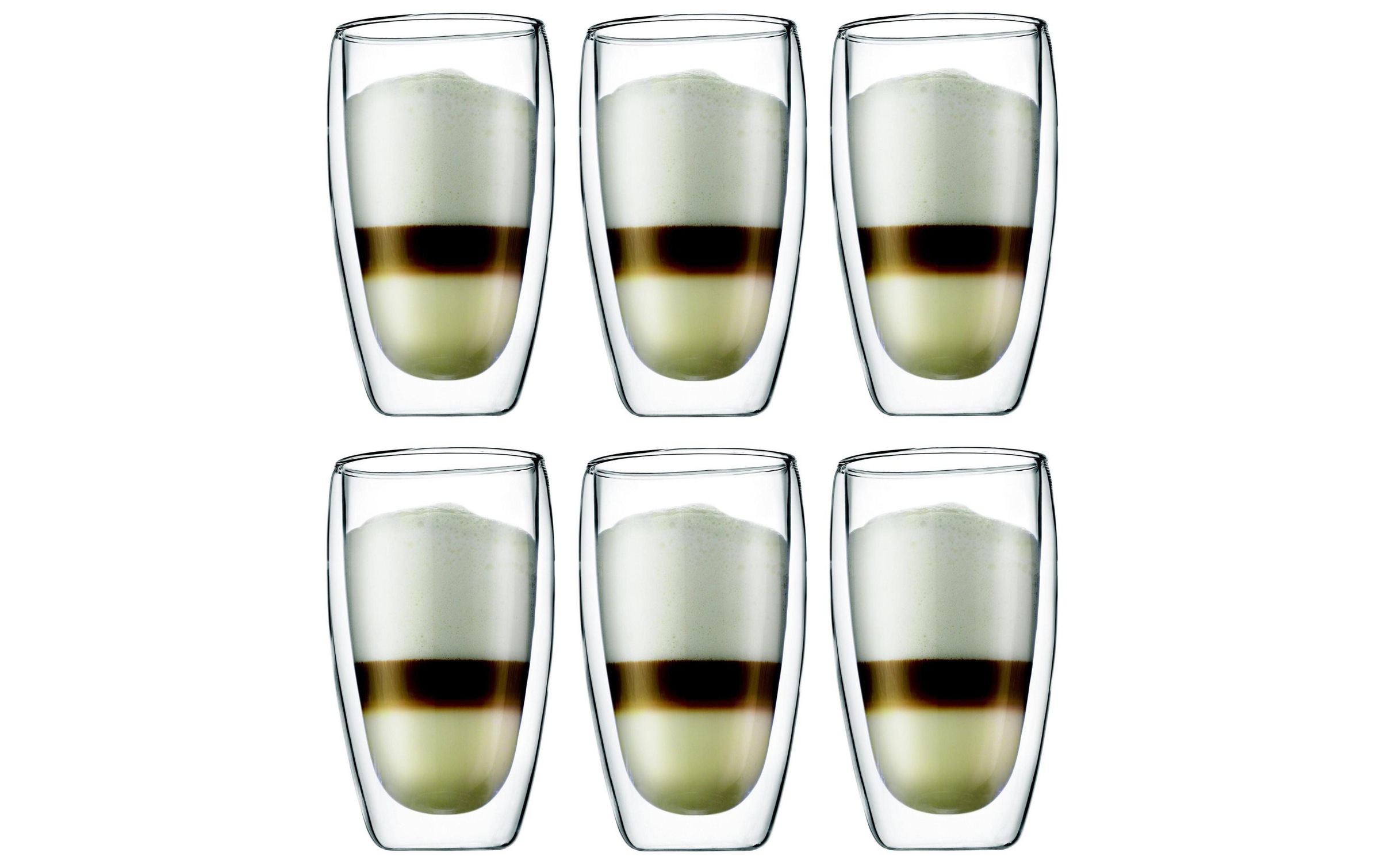 Image of Bodum Latte-Macchiato-Glas "Kaffeeglas Pavina 4,5 dl, 6 Stück, Transparent" 6 teilig