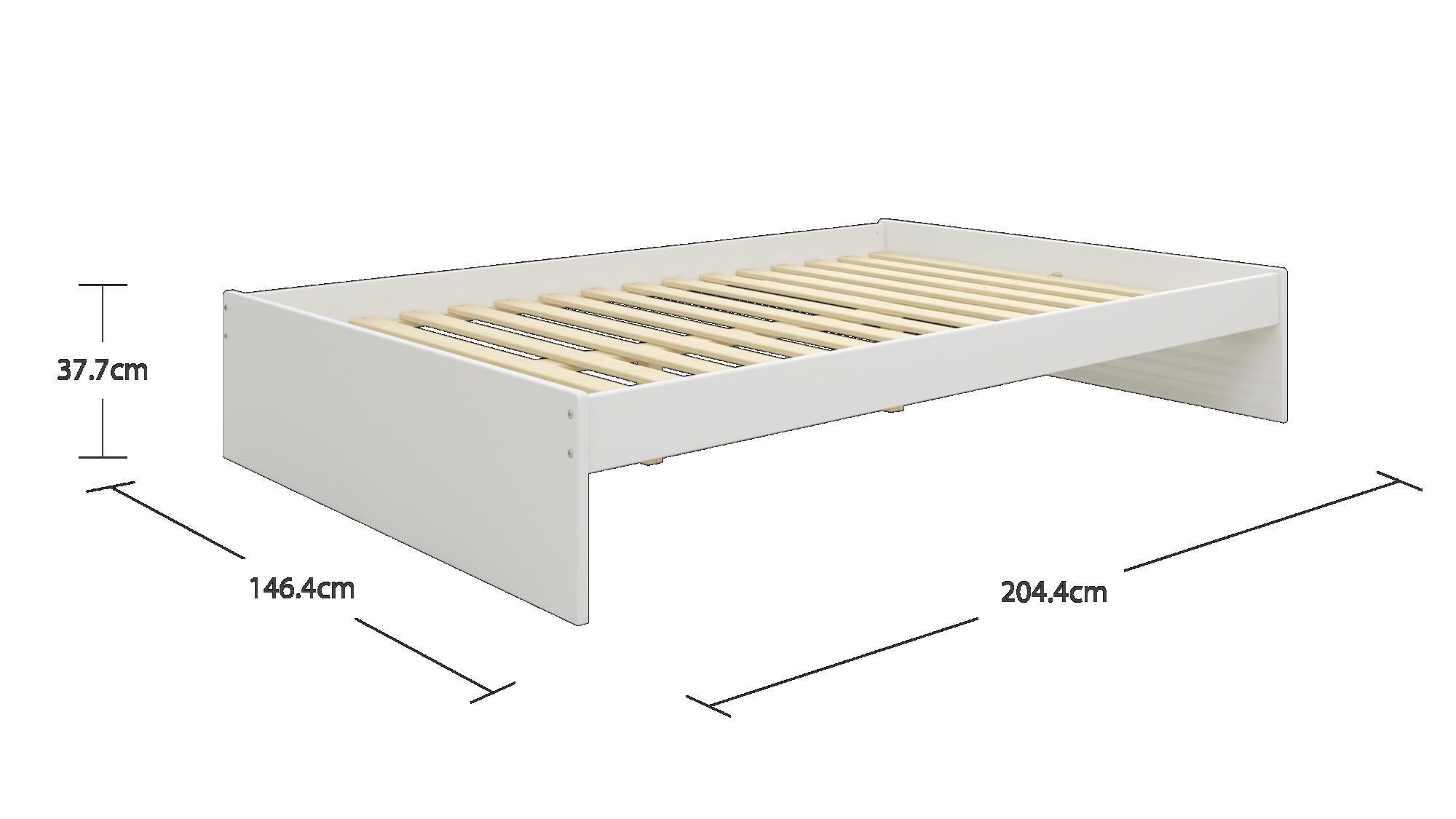 OTTO home Bett »Magdala«, (Breite/ Belastbarkeit: 120cm/200 KG, 90cm/ 100KG), aus MDF, Breite Liegefläche 140 cm, Bettkasten optional