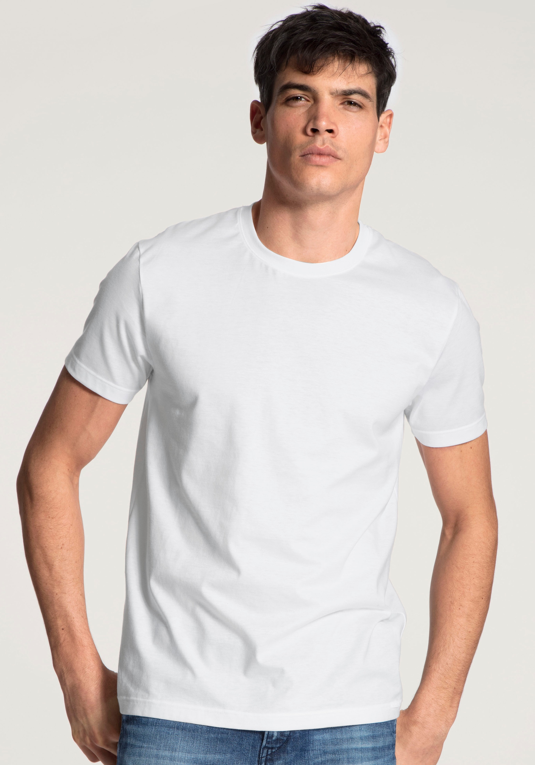 CALIDA T-Shirt »Natural Benefit«, (2er Pack), Modern Fit, Single Jersey, Kurzarm, Rundhals-Ausschnitt