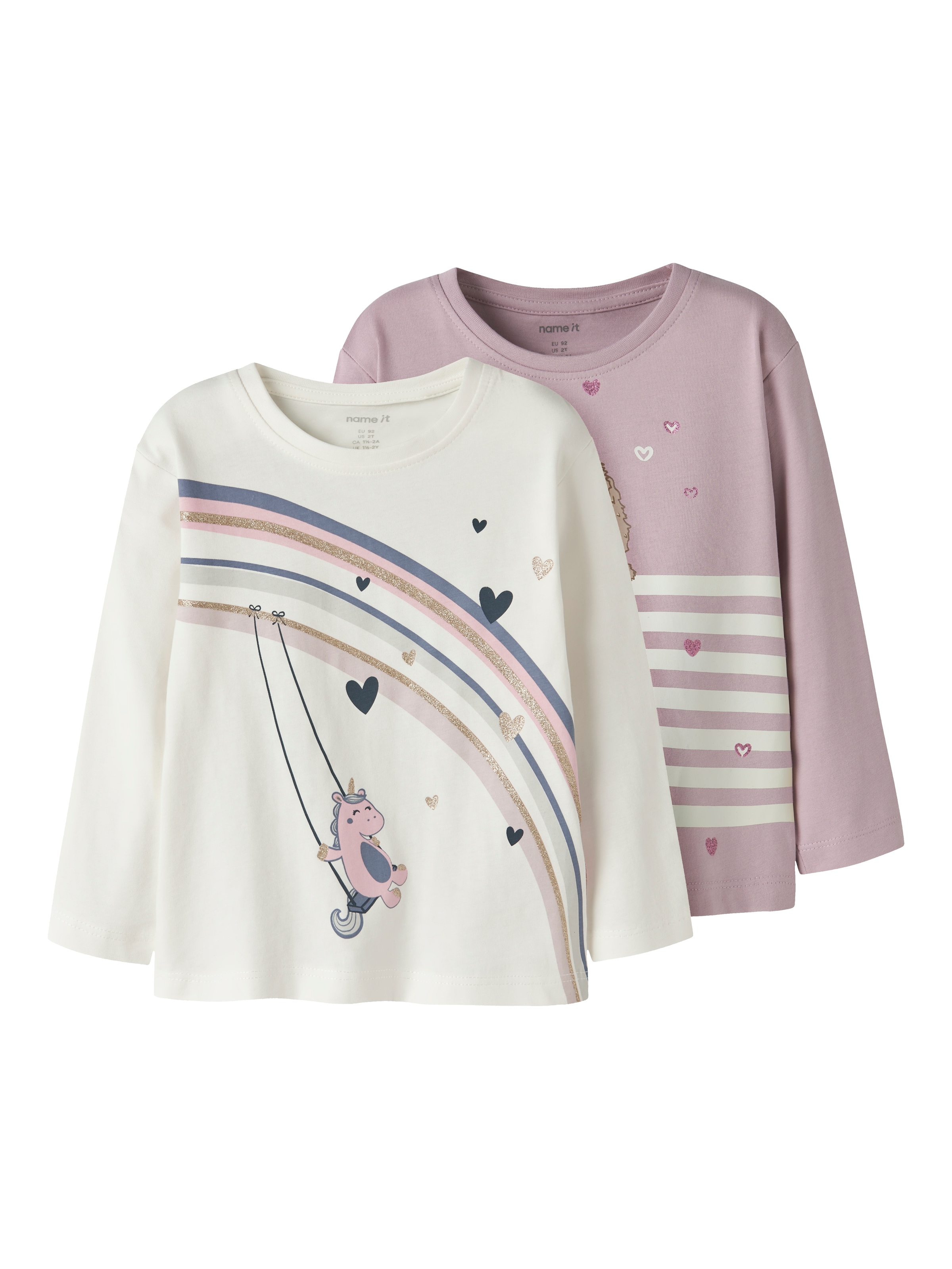 Name It Langarmshirt »NMFVALIANE 2P LS NREG TOP« Packung, 2 tlg.