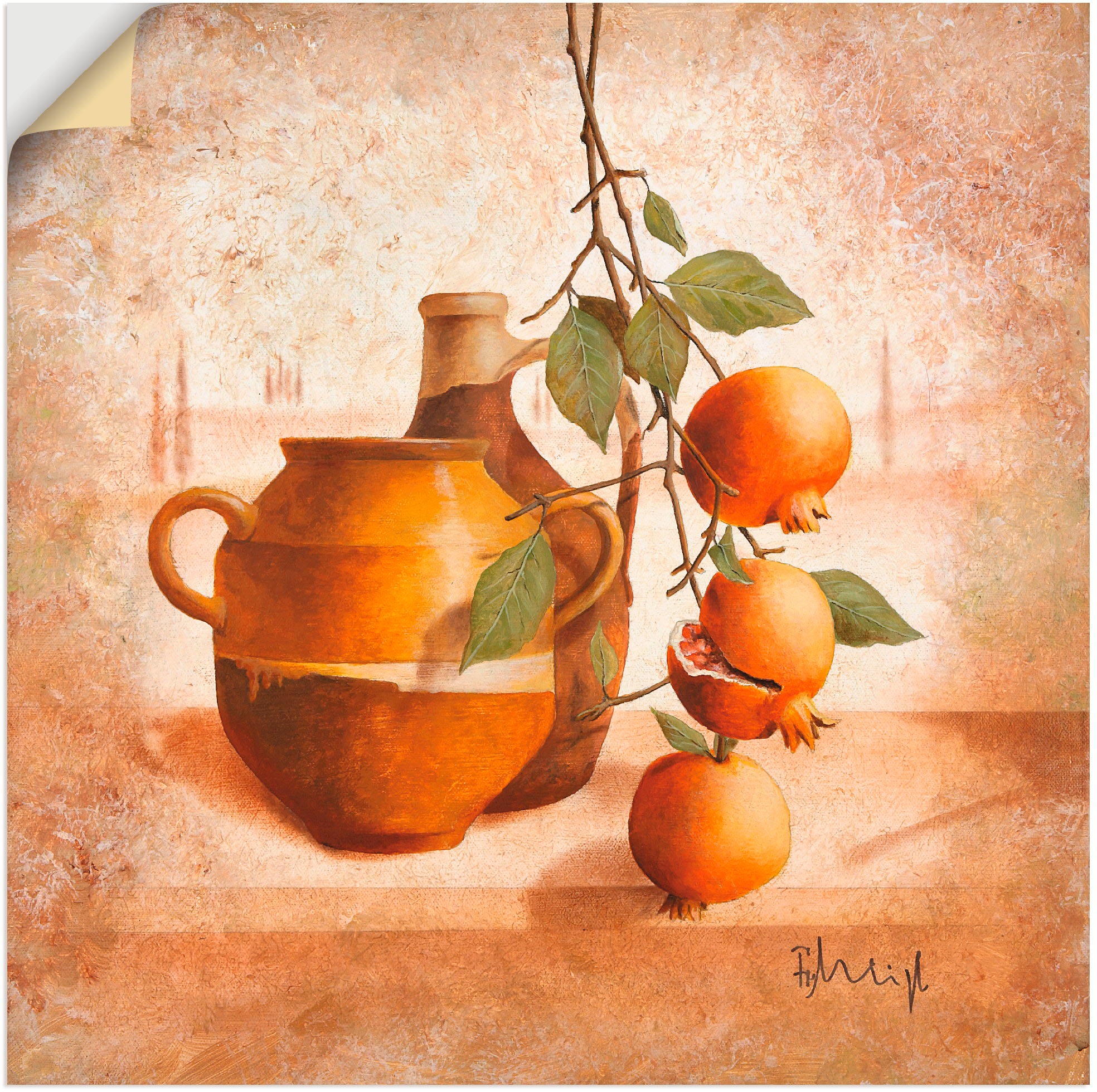 Image of Artland Wandbild »Reife Granatäpfel«, Arrangements, (1 St.), in vielen Grössen & Produktarten -Leinwandbild, Poster, Wandaufkleber / Wandtattoo auch für Badezimmer geeignet bei Ackermann Versand Schweiz