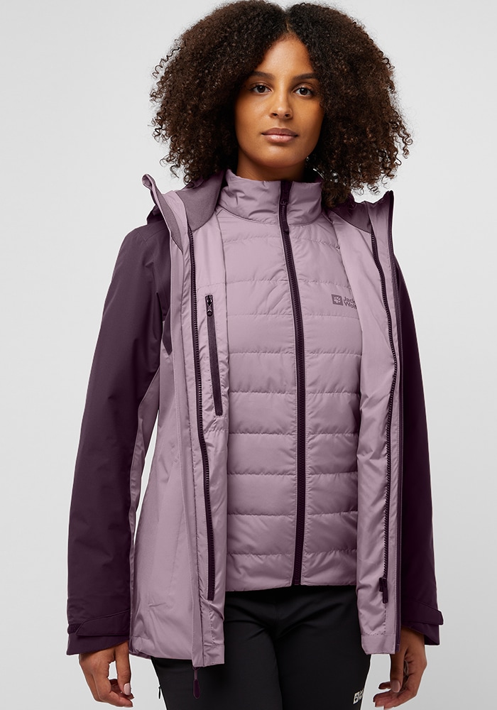 Jack Wolfskin 3-in-1-Funktionsjacke »HUNBERG 3IN1 JKT W«, mit Kapuze