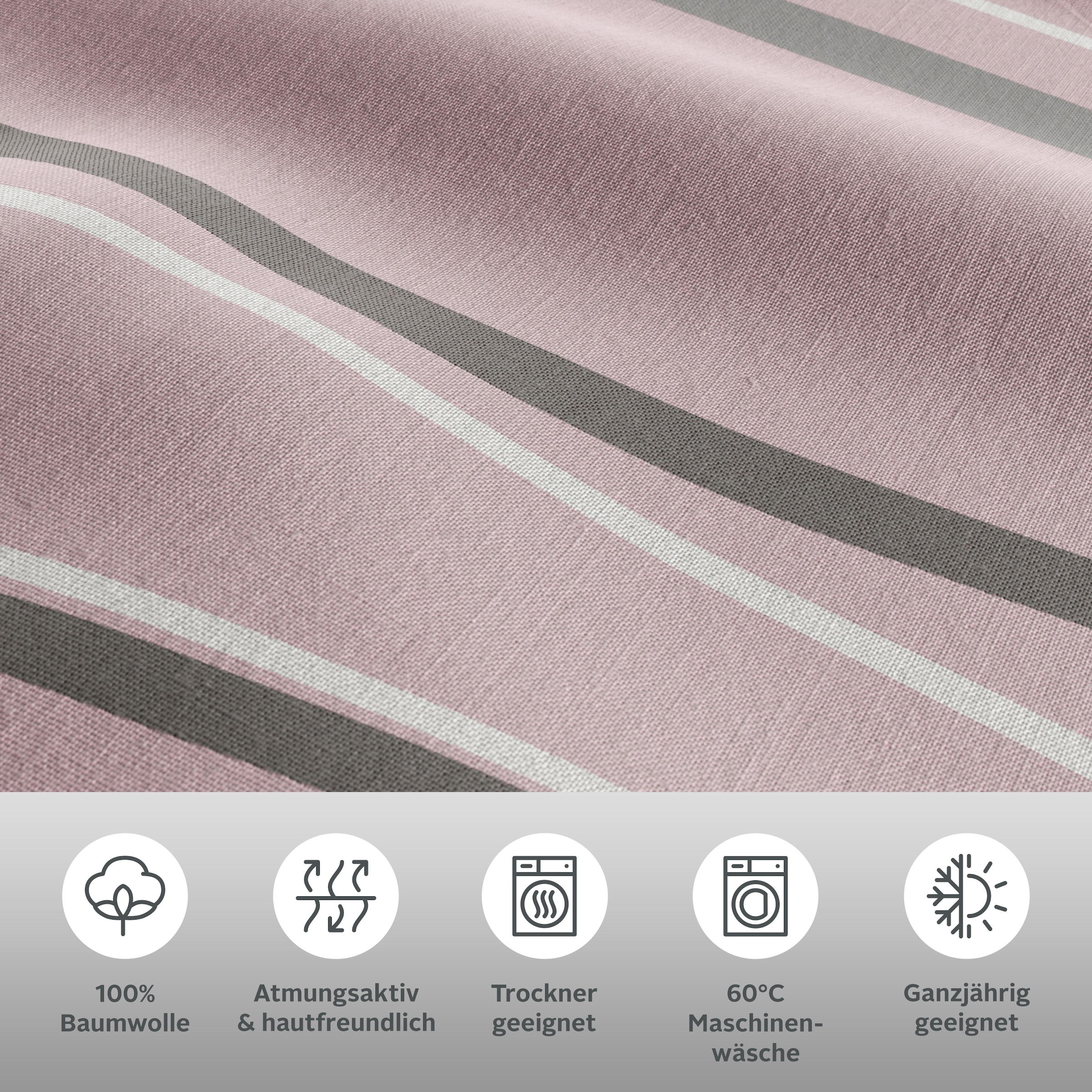 GOODproduct Wendebettwäsche »Alvara« 2 Stk. in Gr. 135x200 oder 155x220 cm, 100% Baumwolle, grafisches Motiv