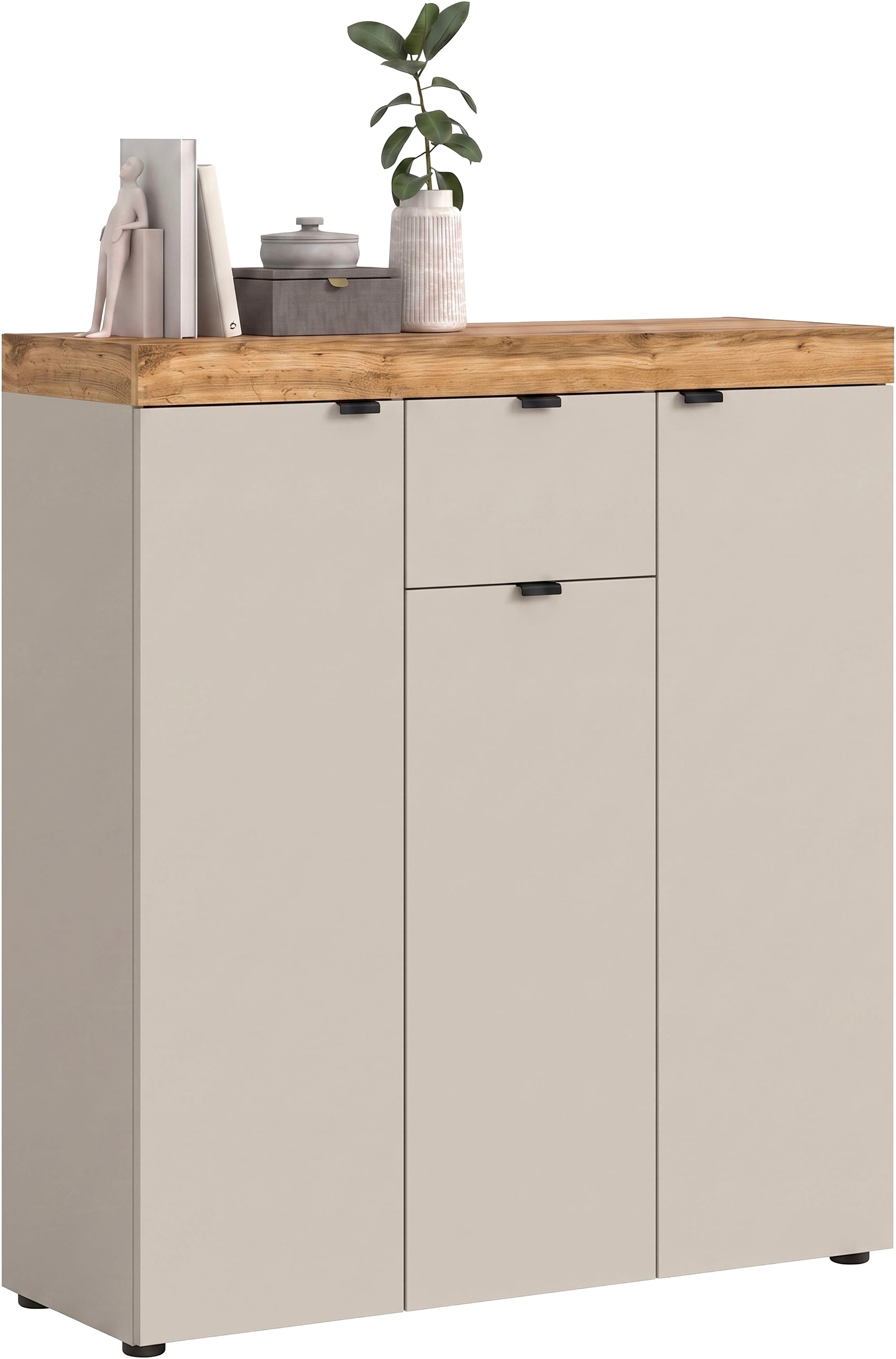 Image of GOODproduct Highboard "MAMBO II, Breite 105cm, 3 Türen, 1 Schubkasten, 9 Fächer" 1 Stk. tlg. Kommode, Sideboard, Wohnzimmer, Schlafzimmer