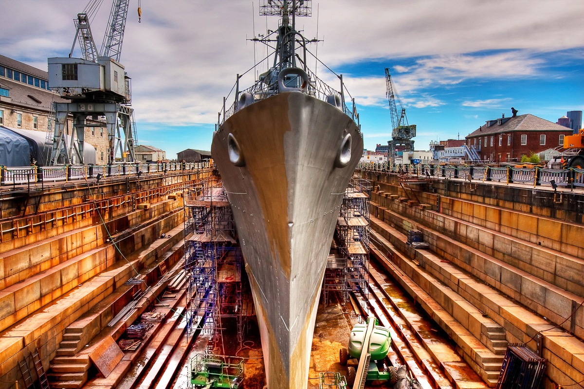 Fototapete »Schiff im hafen«