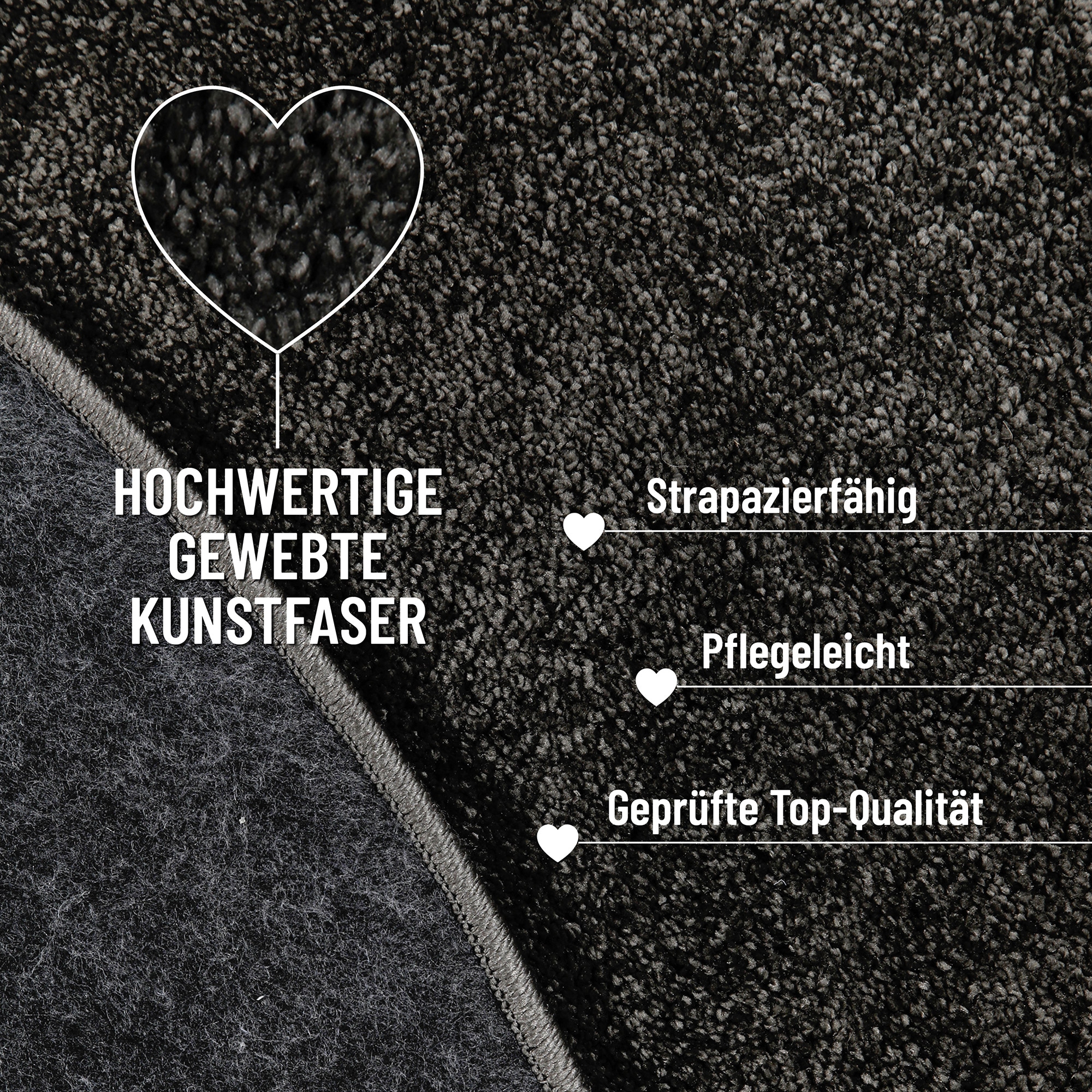 Wecon home Hochflor-Teppich »Manta«, quadratisch, 25 mm Höhe, Langflor, maschinell gewebt, robust, Wohn- & Schlafzimmer, uni