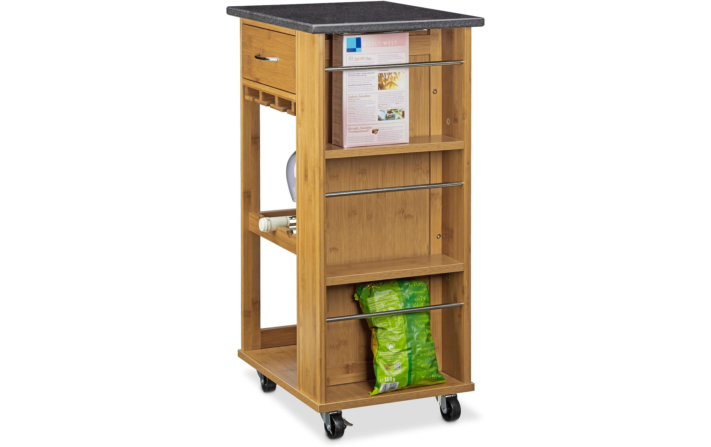 relaxdays Chariot de cuisine »Küchentrolley Alfred mit Stauraum«