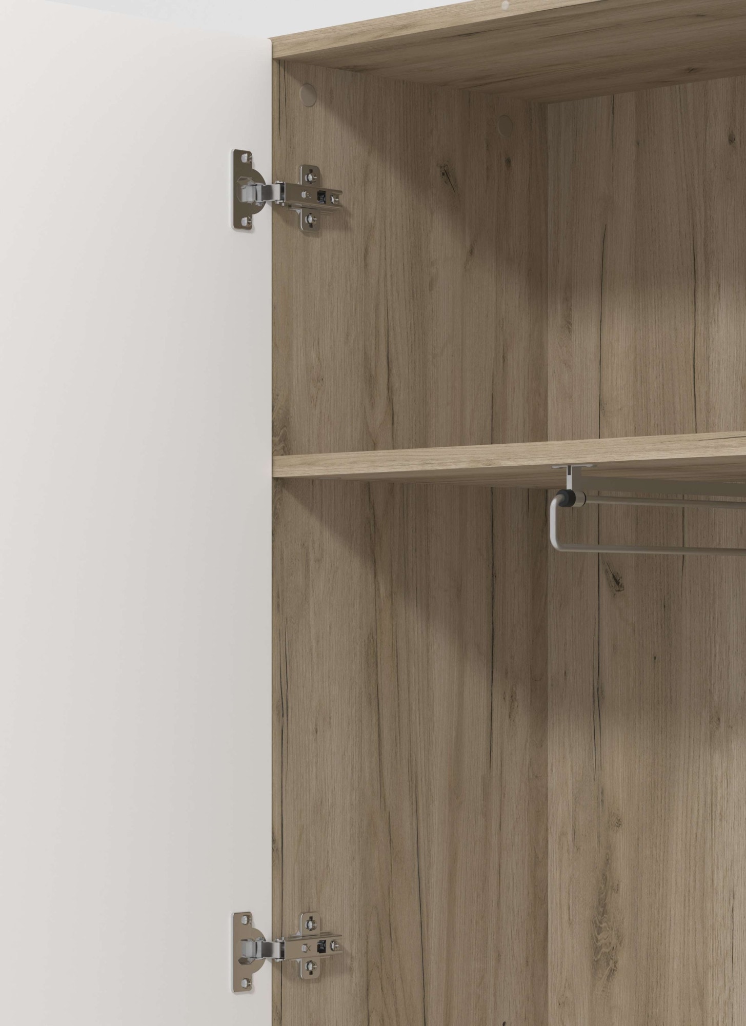 Home affaire Armoire vestiaire »Beny Kleiderschrank, Stauraumschrank, Flurschrank, Höhe 193 cm« Façades brillantes, porte miroir, largeur 60 cm, tringle à vêtements extensible