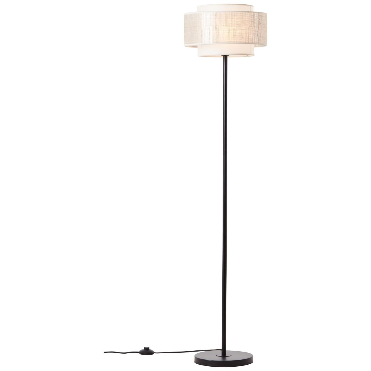 Brilliant Stehlampe »Odar«, 1 flammig-flammig, 152,5 cm Höhe, Ø 36 cm, E27, Metall/Textil/Papier, schwarz/beige