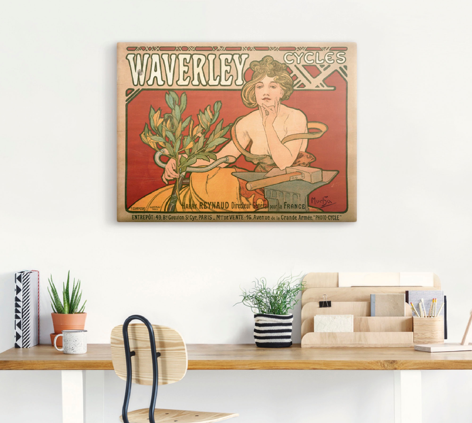 Image of Artland Wandbild »Waverley Fahrräder, 1898«, Schilder, (1 St.), in vielen Grössen & Produktarten -Leinwandbild, Poster, Wandaufkleber / Wandtattoo auch für Badezimmer geeignet bei Ackermann Versand Schweiz