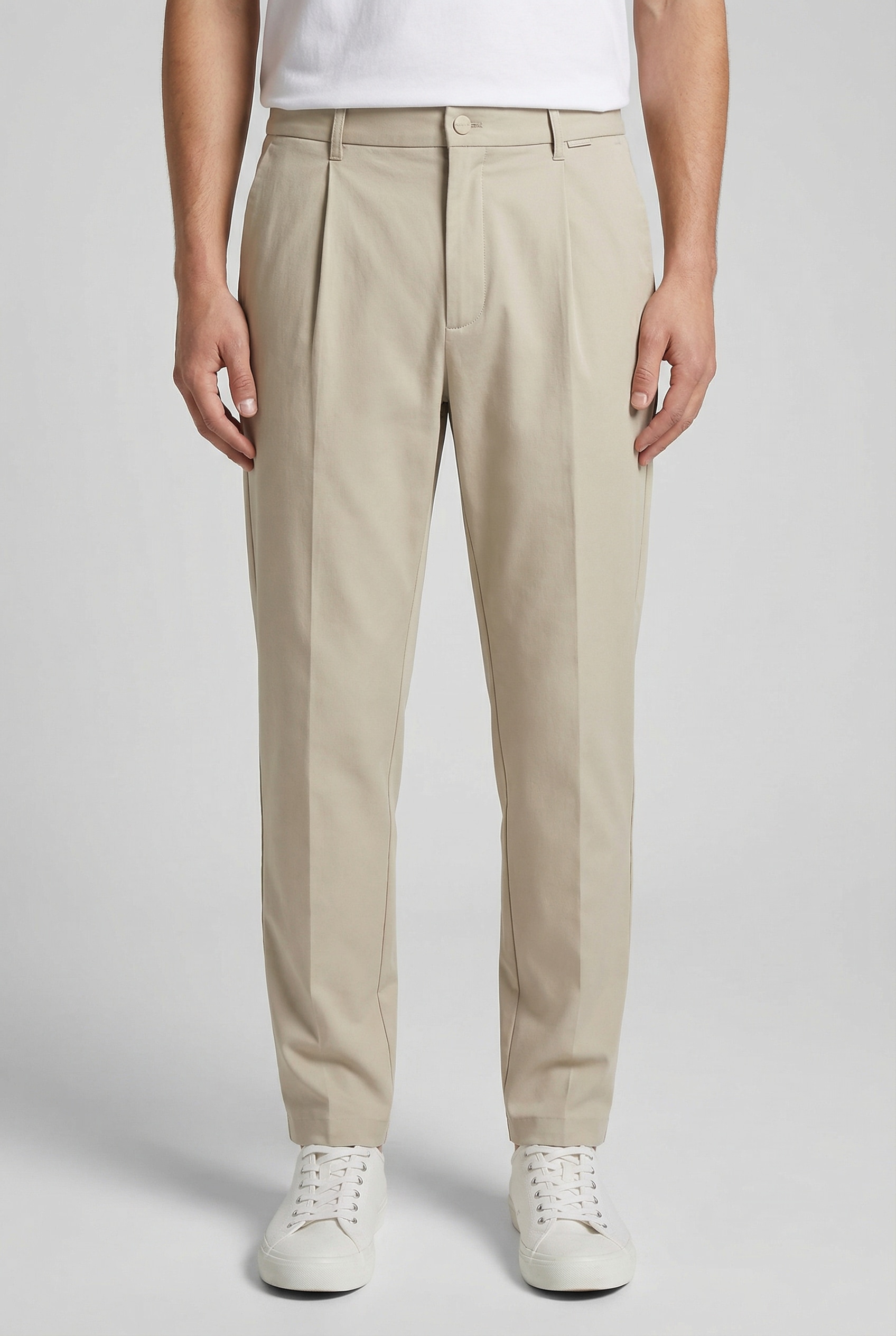 Image of Calvin Klein Bundfaltenhose "SATEEN STRETCH TAPERED PLEAT" in Satin-Optik