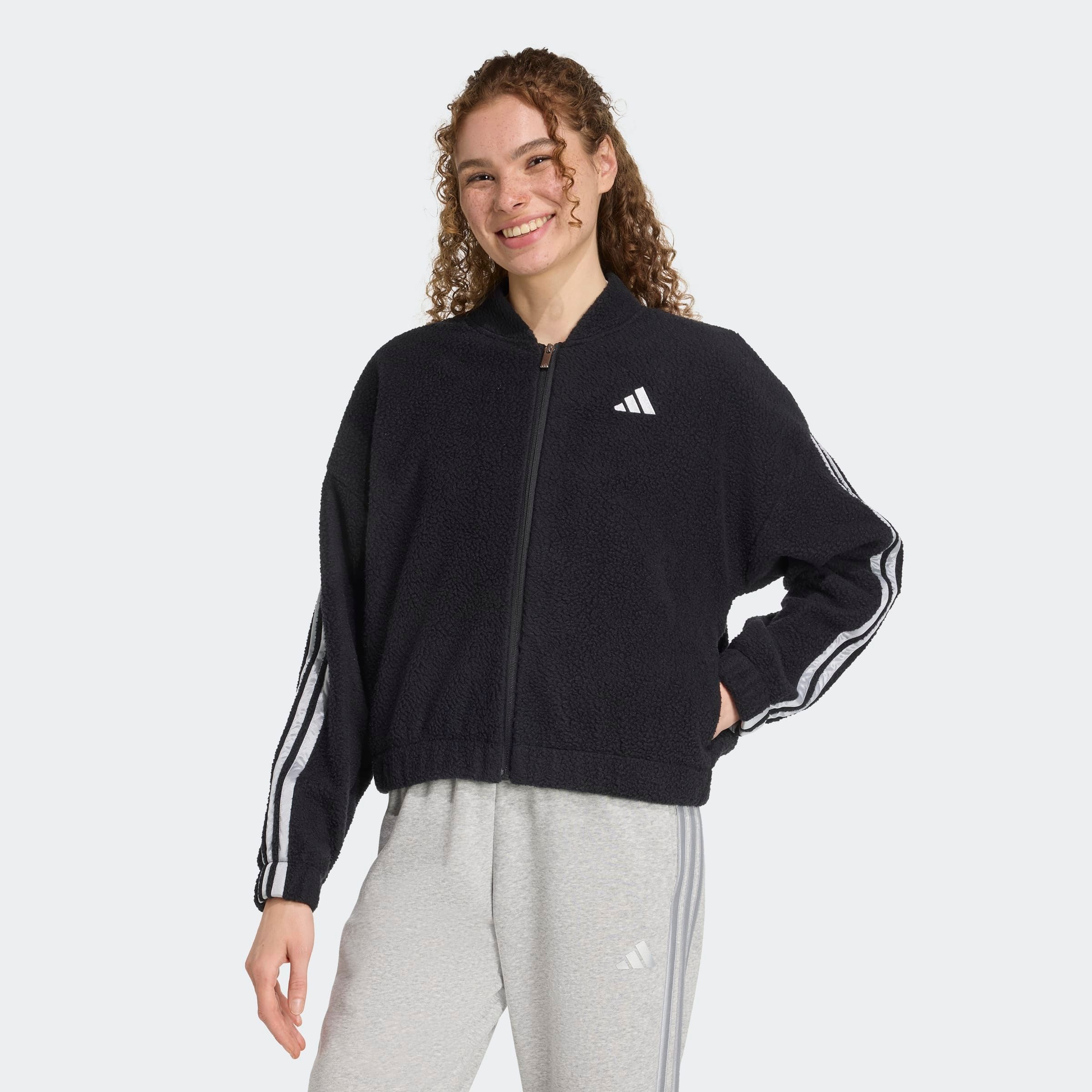 Image of adidas Sportswear Kapuzensweatshirt "CITY TECH HIGH PILE FLEECE- MIT DURCHGEHENDEM REISSVERSCHLUSS"