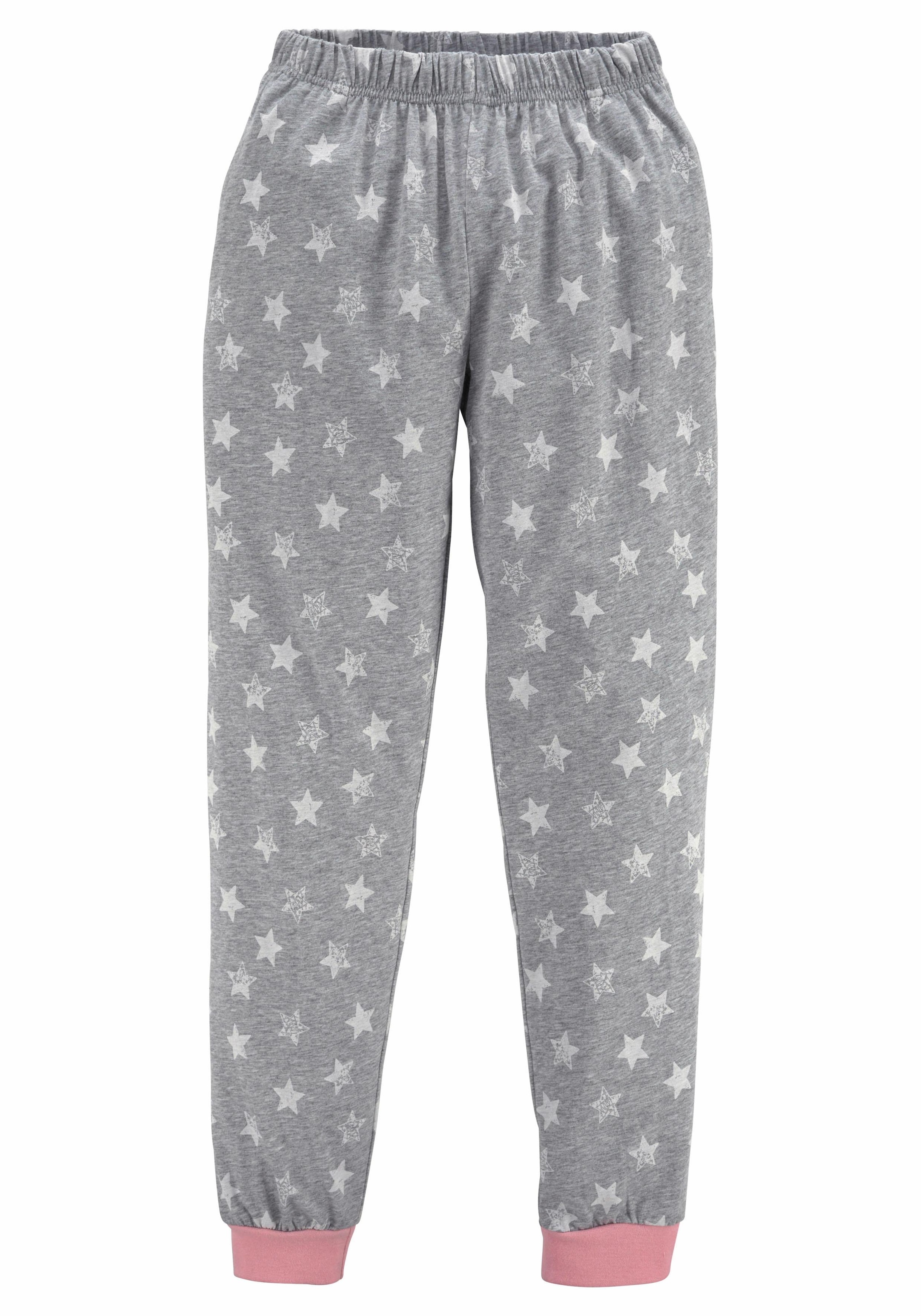 Vivance Pyjama, (2 tlg., 1 Stück), in langer Form mit Sternen Print