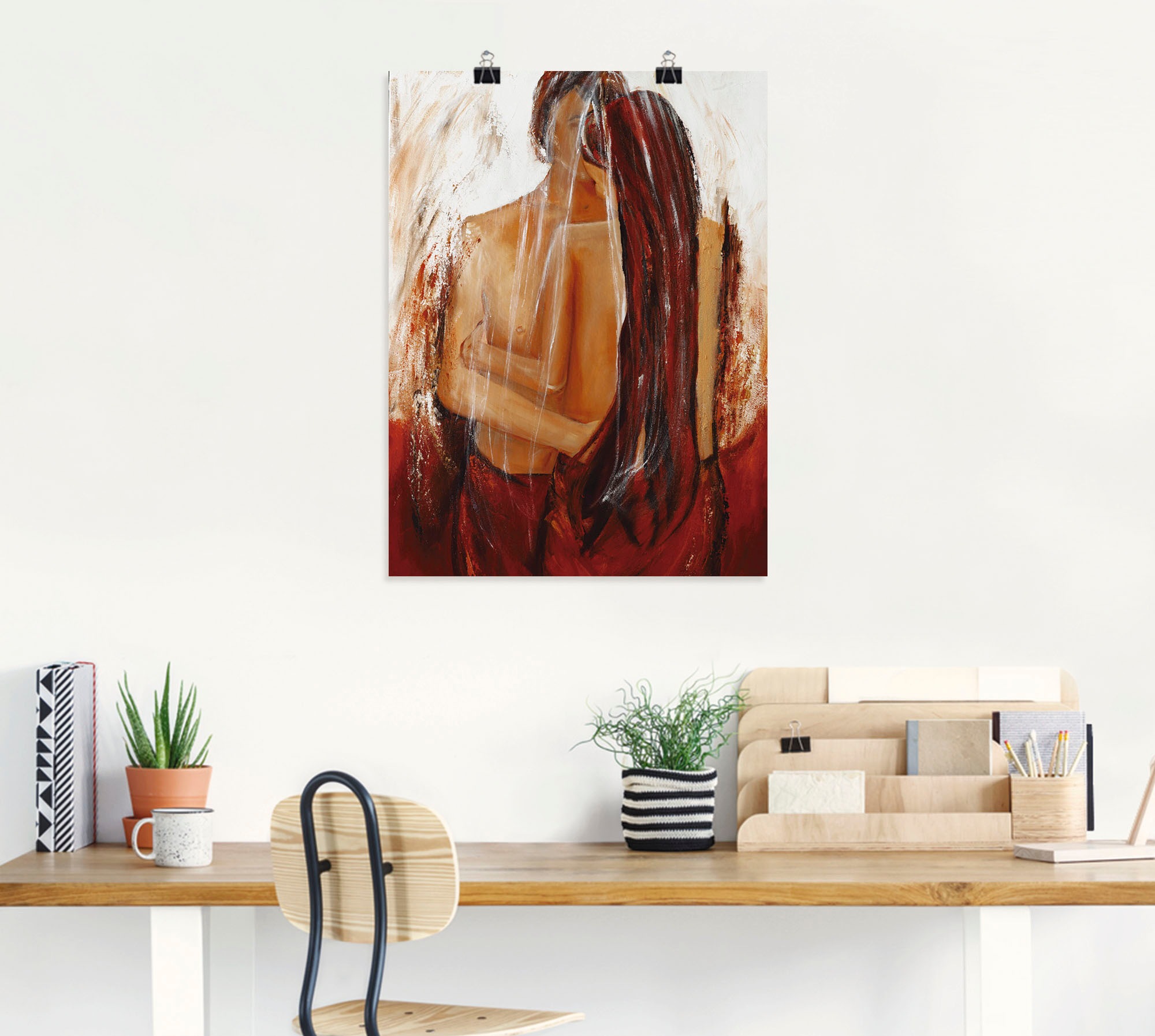 Artland Wandbild »Liebespaar in rot«, Paar, (1 St.), als Leinwandbild, Poster, Wandaufkleber in verschied. Grössen