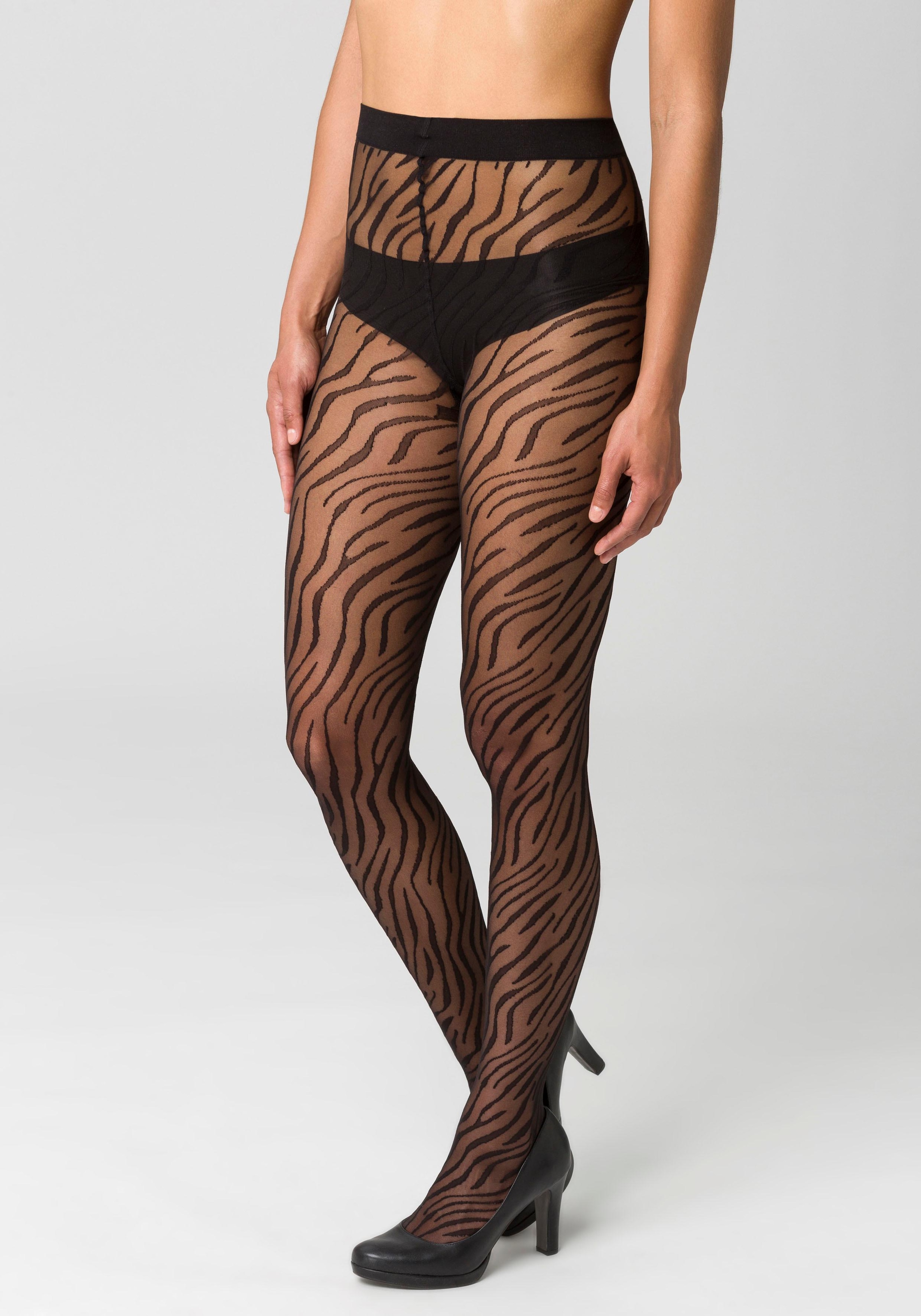 petite fleur goldfarben Feinstrumpfhose, mit animal Print