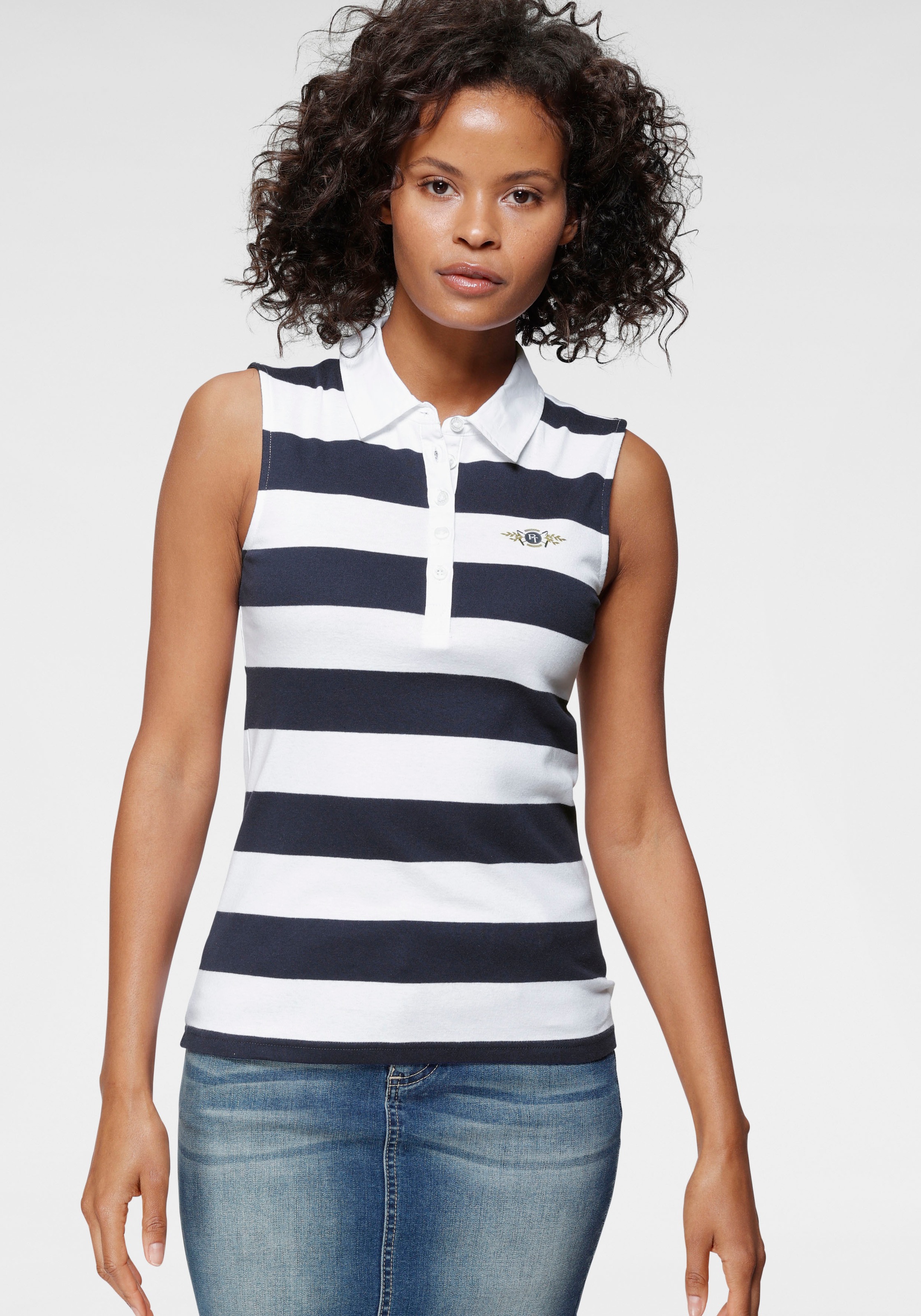 Image of TOM TAILOR Polo Team Shirttop, mit gewebtem Kragen bei Ackermann Versand Schweiz