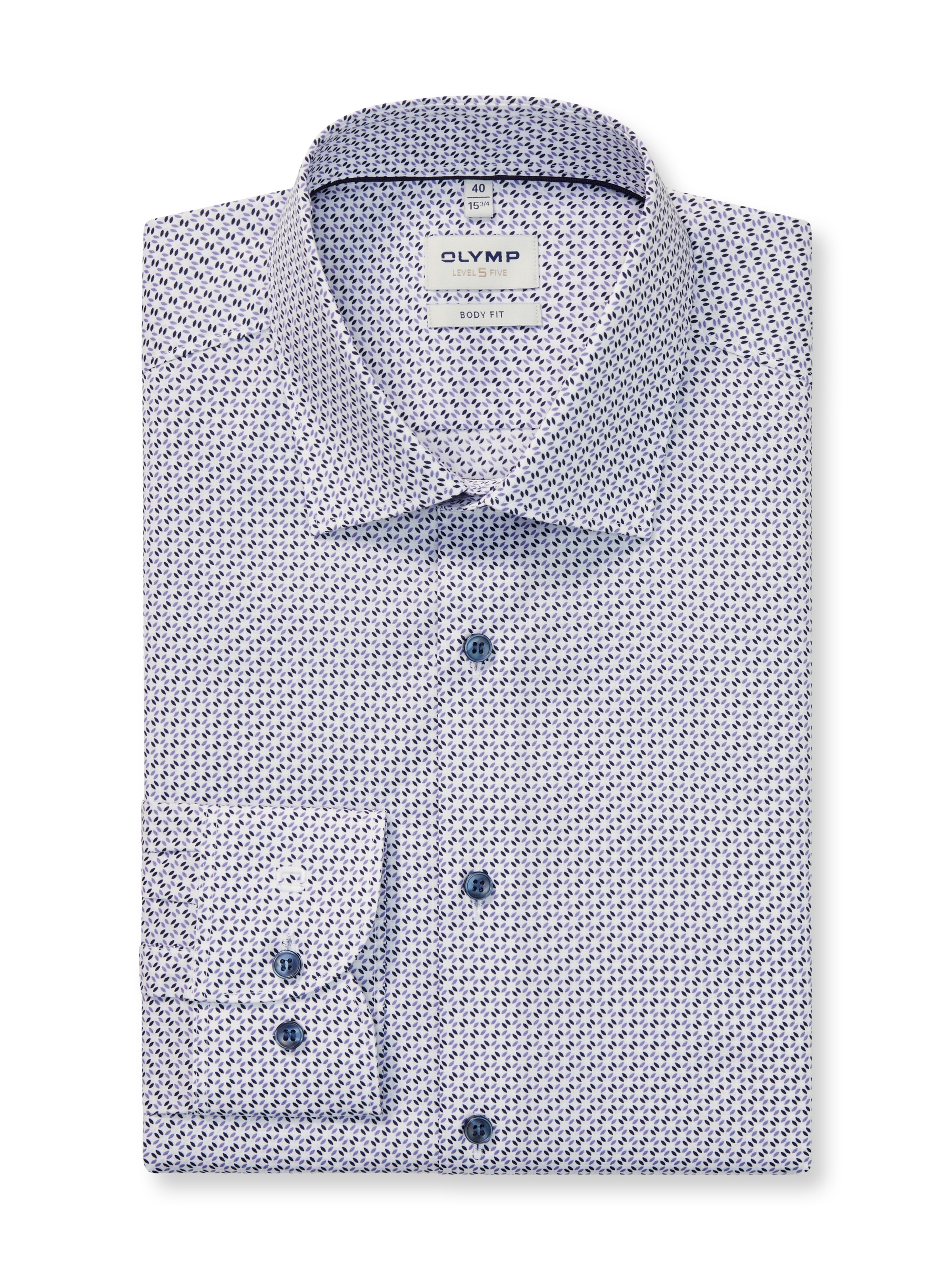 OLYMP Chemise d'affaires »Level 5« Body Fit, Haifischkragen, Mit Rotationsprint