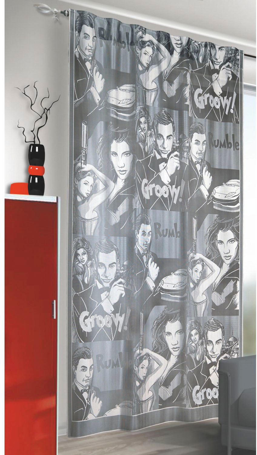 Image of WILLKOMMEN ZUHAUSE by ALBANI GROUP Vorhang »Groovy«, (1 St.), zum Aufhängen an einer Gardinenschiene oder Gardinenstange bei Ackermann Versand Schweiz